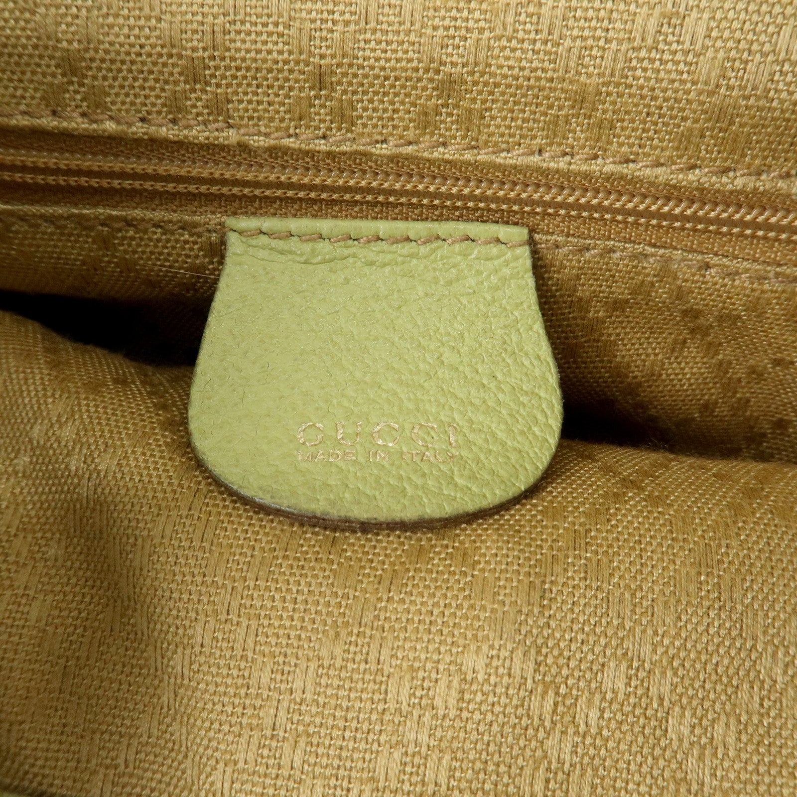 GUCCI Bamboo Suede Leather Backpack Light Green 003.1956.0030