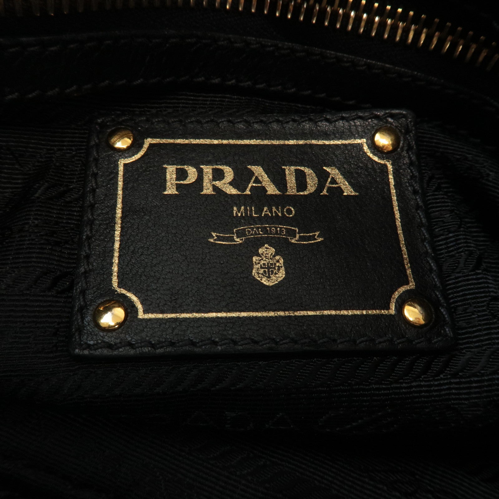 PRADA Nylon Leather Tote Bag Shoulder Bag Green Black