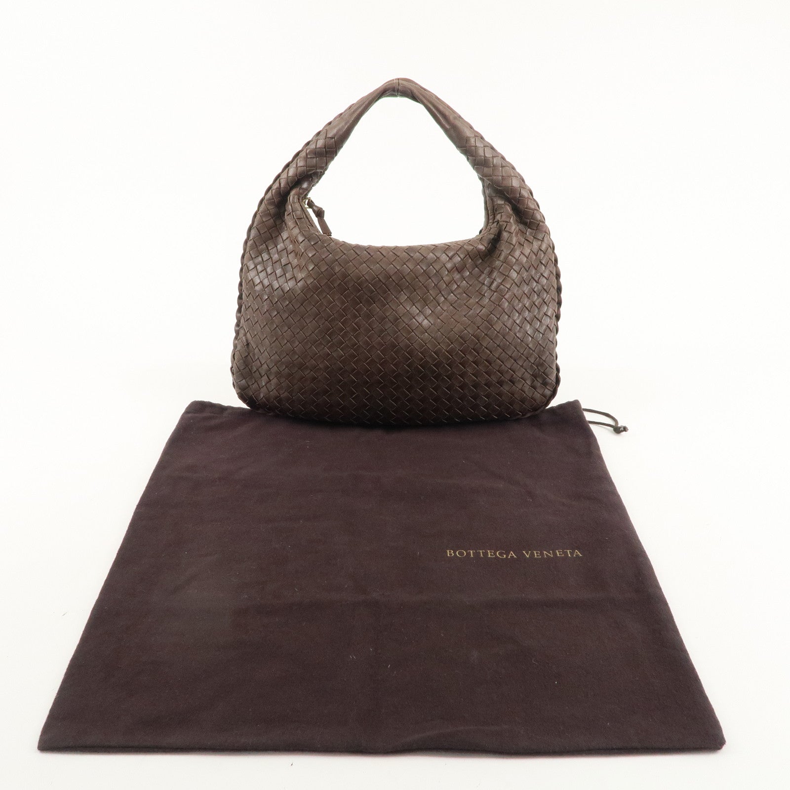 BOTTEGA VENETA Hobo Intrecciato Leather Shoulder Bag Brown 115653