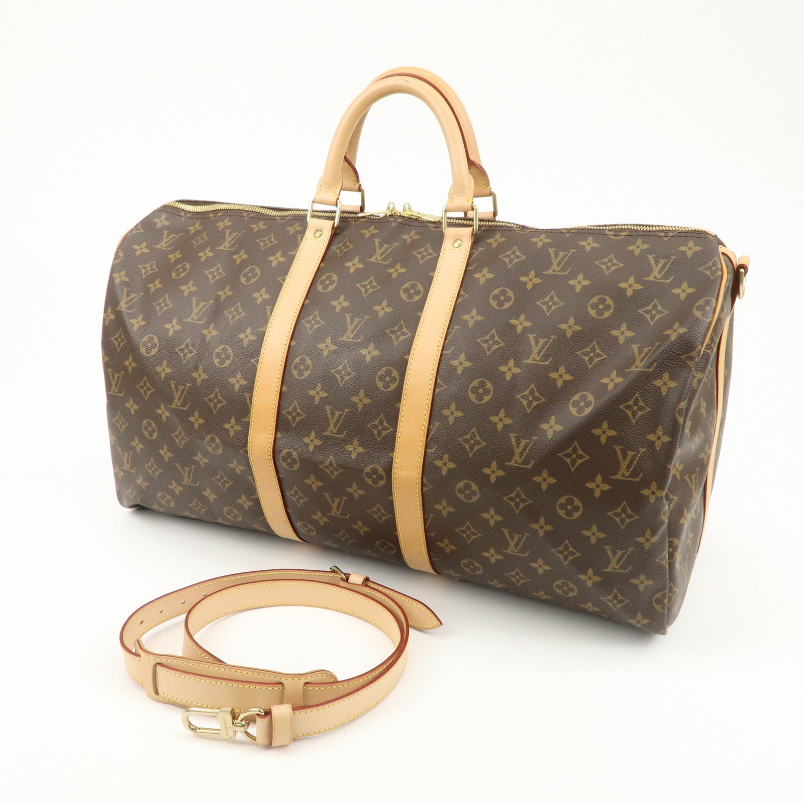 Louis Vuitton Monogram Keep All Bandouliere 55 Boston Bag M41414