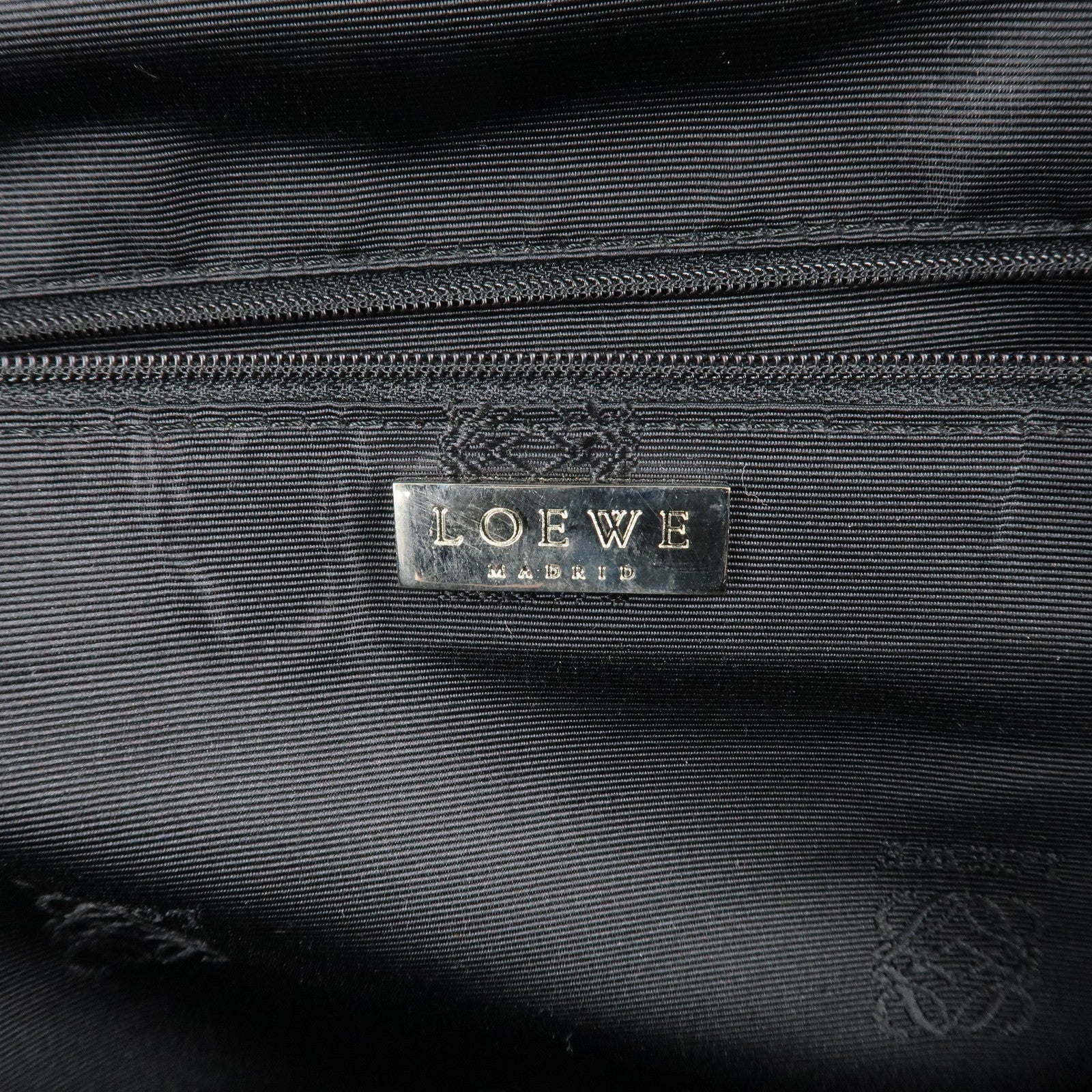 LOEWE Anagram Leather Boston Bag Shoulder Bag Hand Bag Black