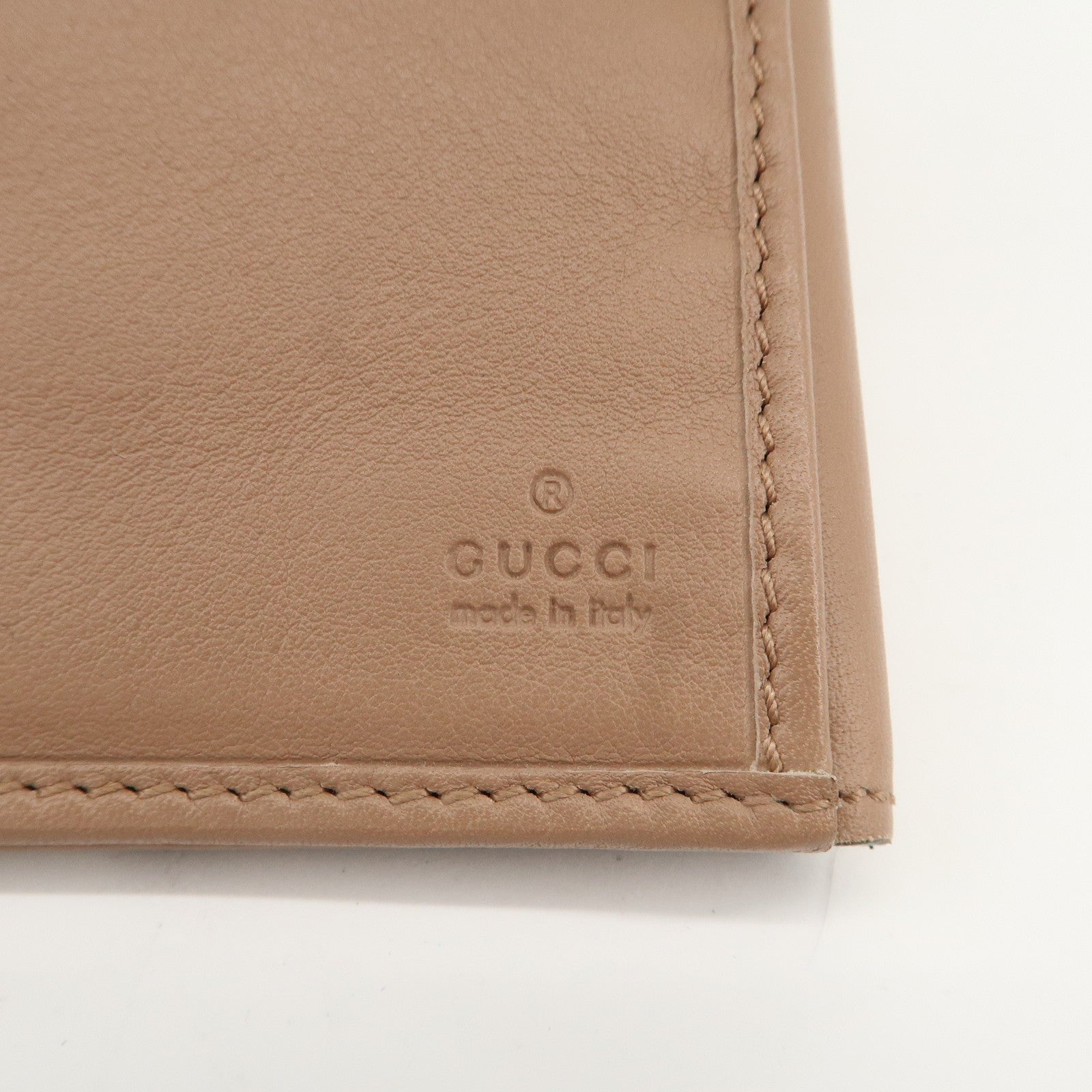 GUCCI Lovely Diamante Canvas Leather W Hook Long Wallet 203550