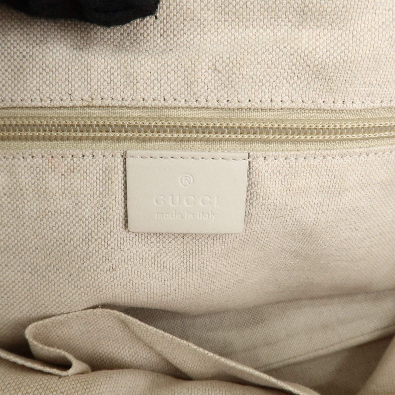 GUCCI Flora Canvas Leather Tote Bag Hand Bag Ivory 353437 Used