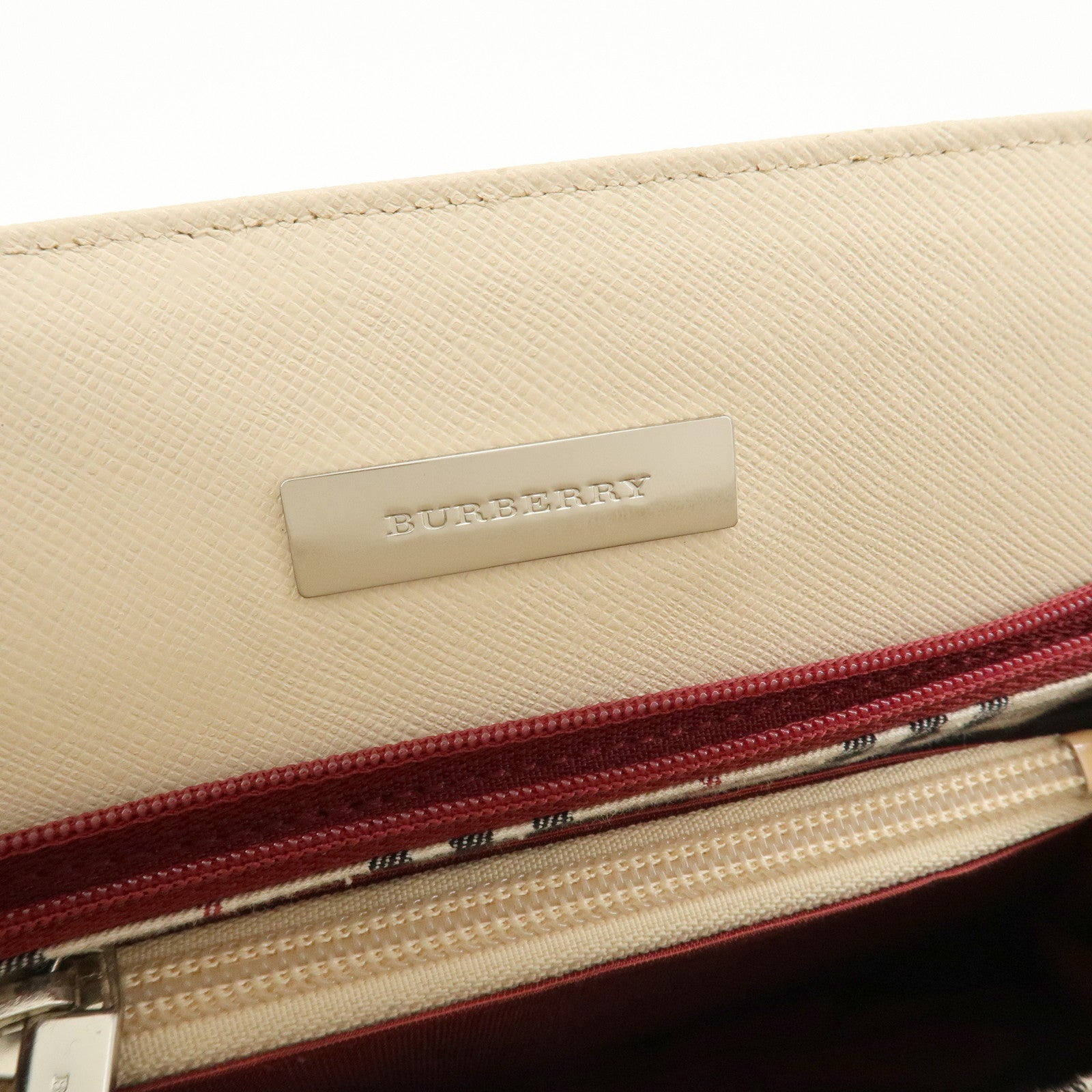 BURBERRY Leather Hand Bag Beige