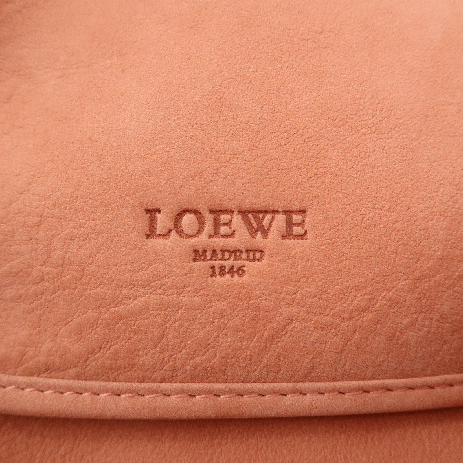 LOEWE Suede Shoulder Bag Hand Bag Pouch Pink Used