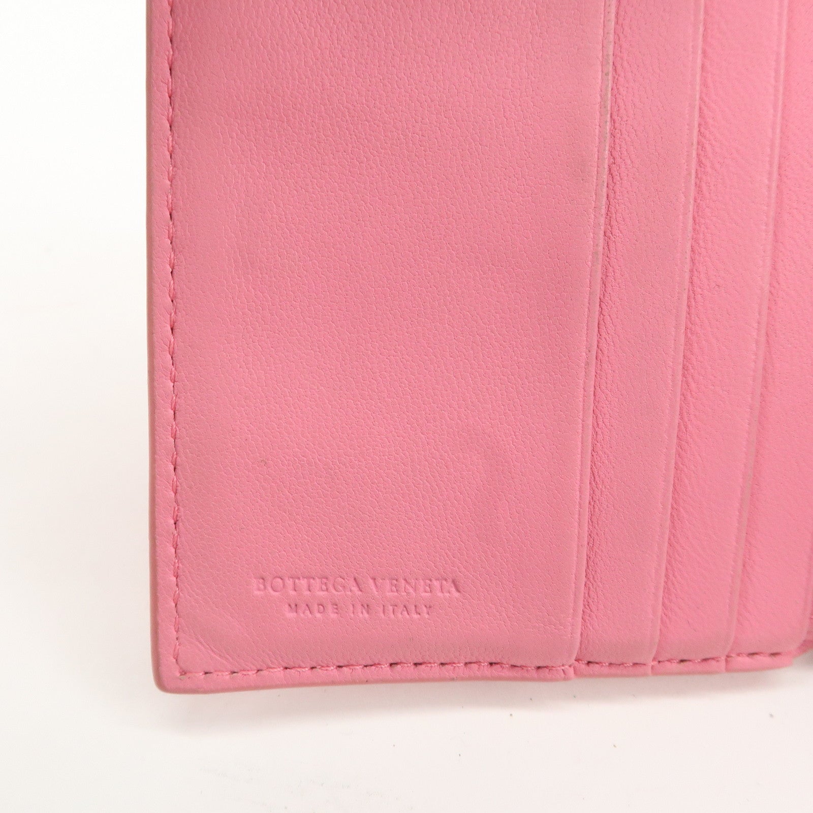 BOTTEGA VENETA Set of 2 Intrecciato Leather Wallet Pink