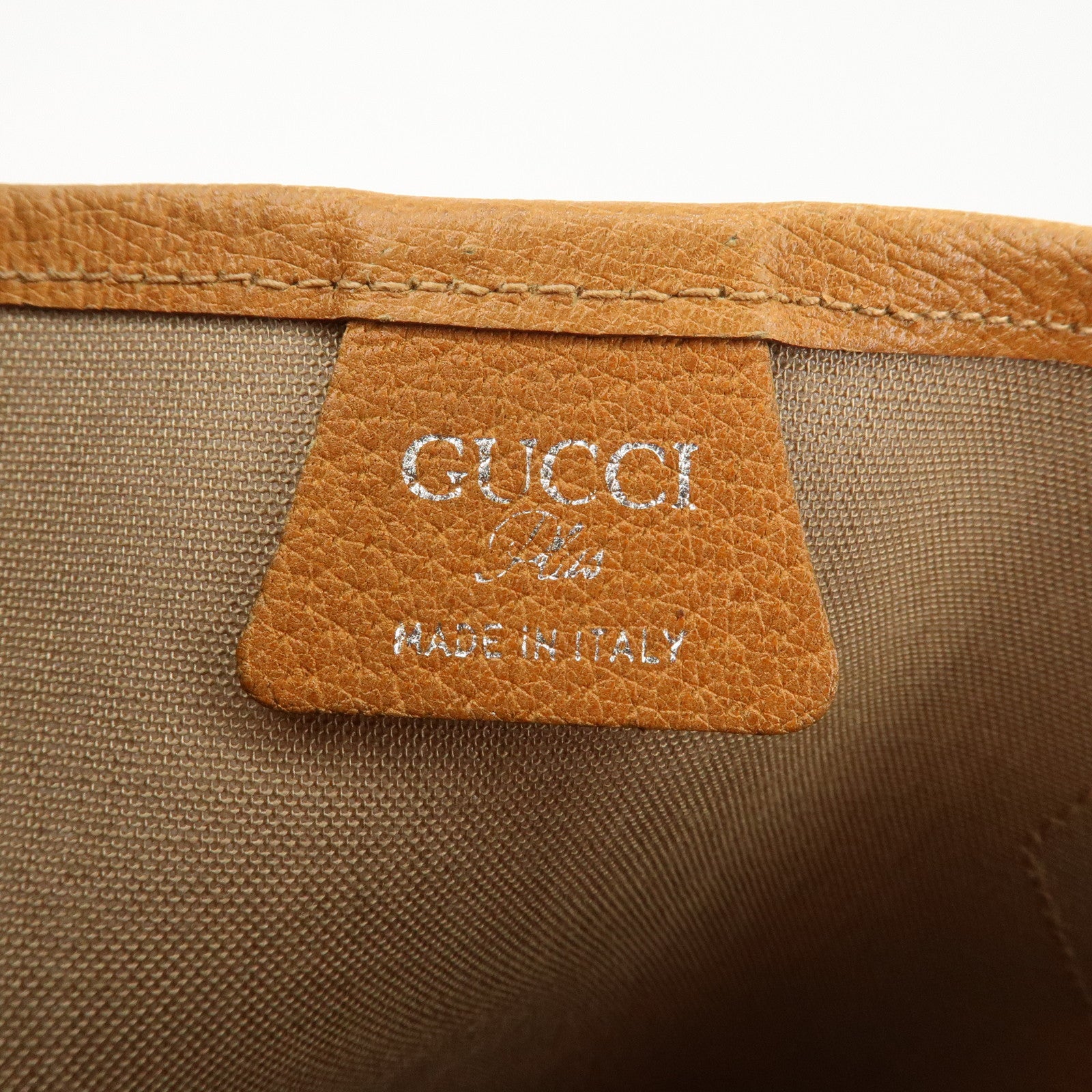 GUCCI Sherry GG Plus Leather Tote Bag Beige Brown 39.02.003