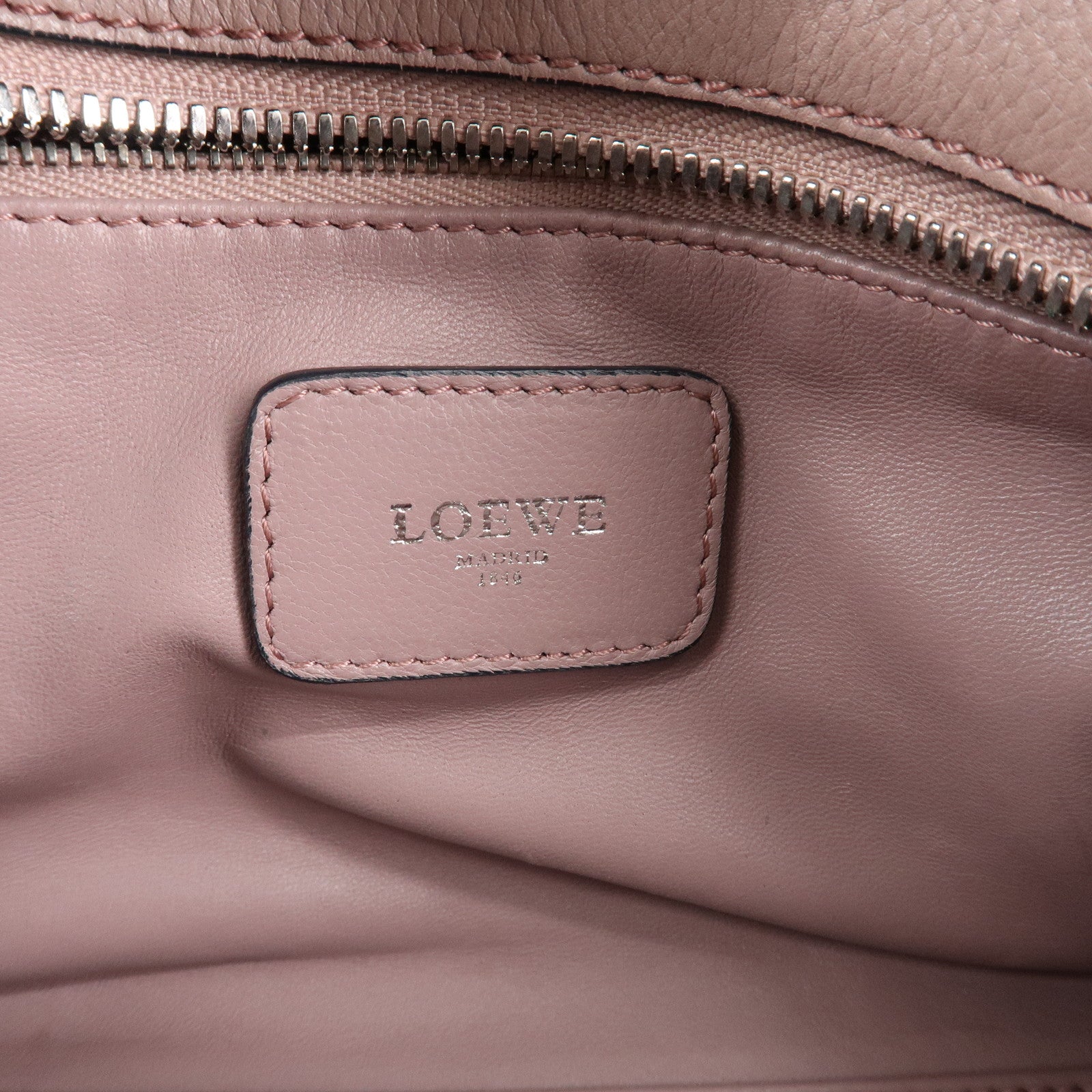 LOEWE Anagram Leather Amazona 28 Hand Bag Small Bag Lavender Used