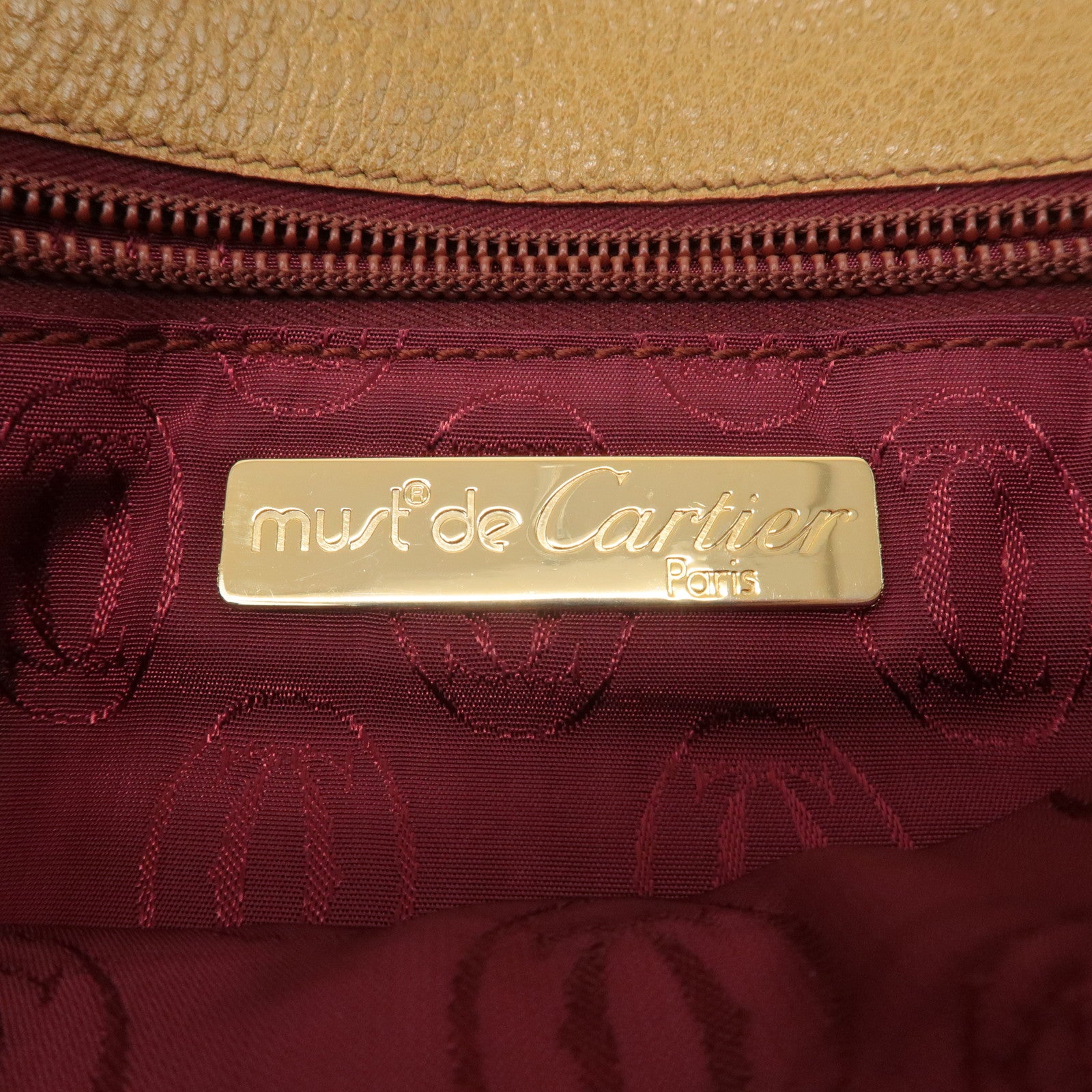 Cartier Must Line Must de Cartier Leather ClutchBag Beige Bordeaux