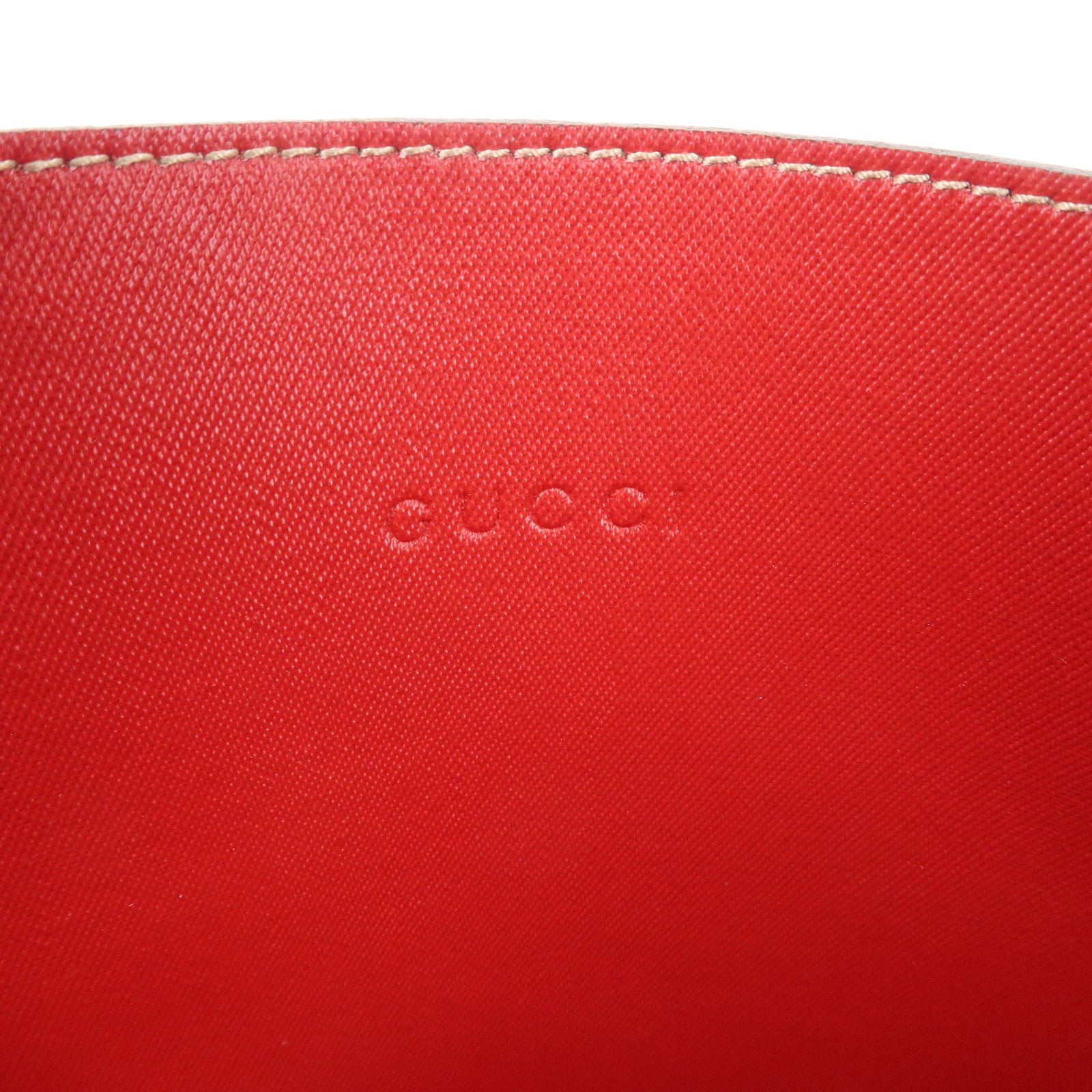 GUCCI GG Supreme Leather Reversible Tote Bag Beige Red 368568