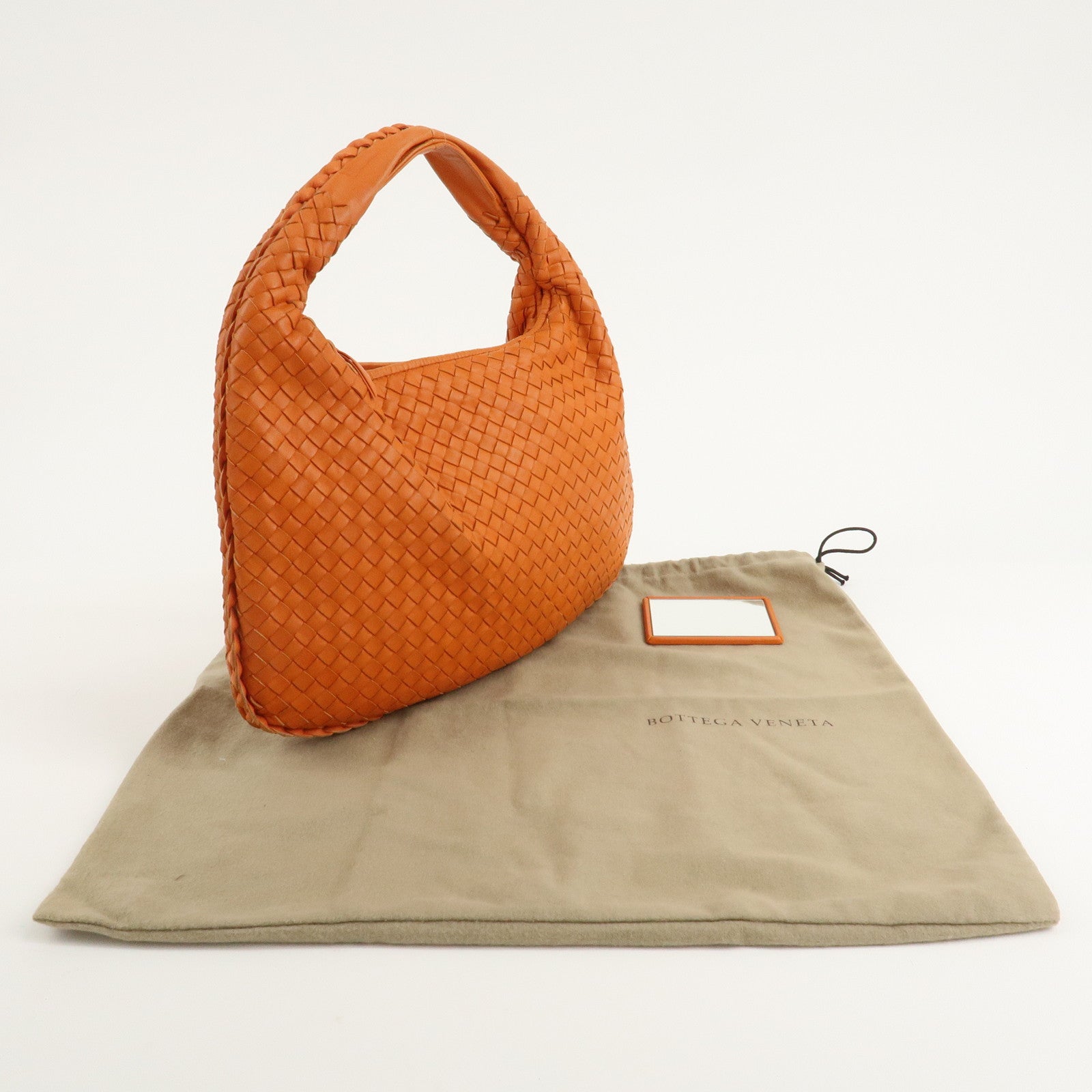 BOTTEGA VENETA Hobo Intrecciato Leather Shoulder Bag Orange 115653