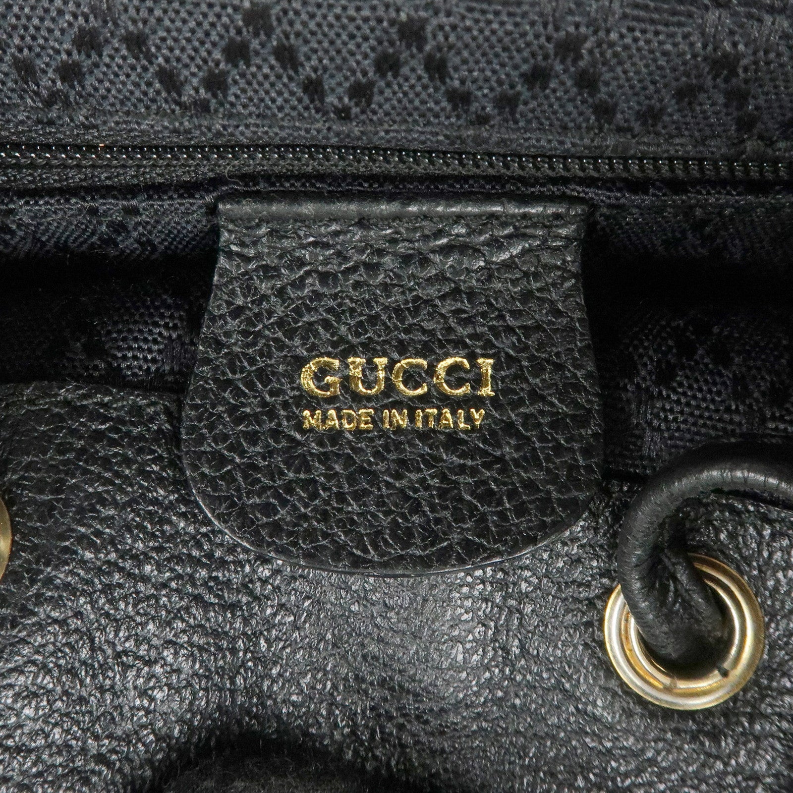 GUCCI Bamboo Suede Leather Mini Back Pack Black 003.2058.0030 Used