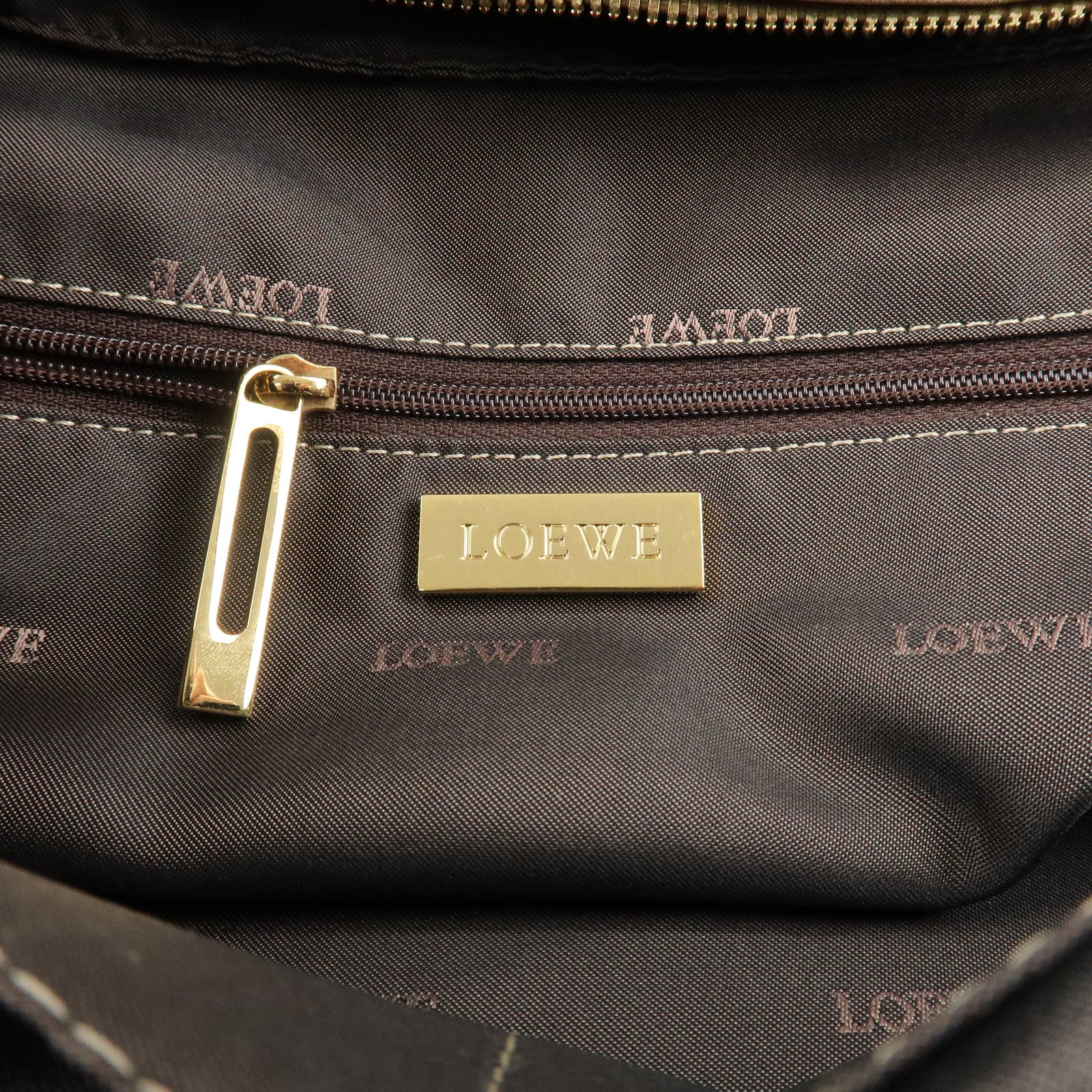 LOEWE Anagram Leather Amazona 28 Hand Bag Boston Bag Gold