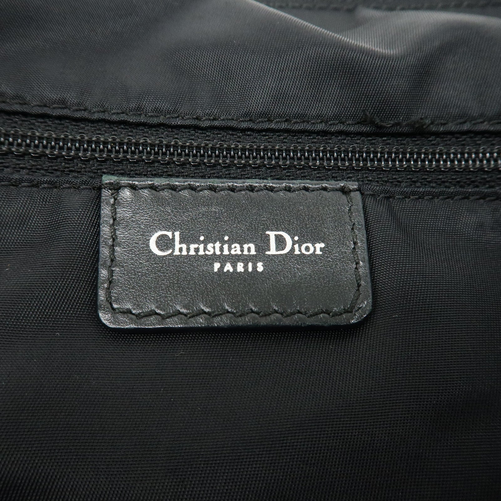 Christian Dior Trotter Canvas Leather Shoulder Bag Black Used