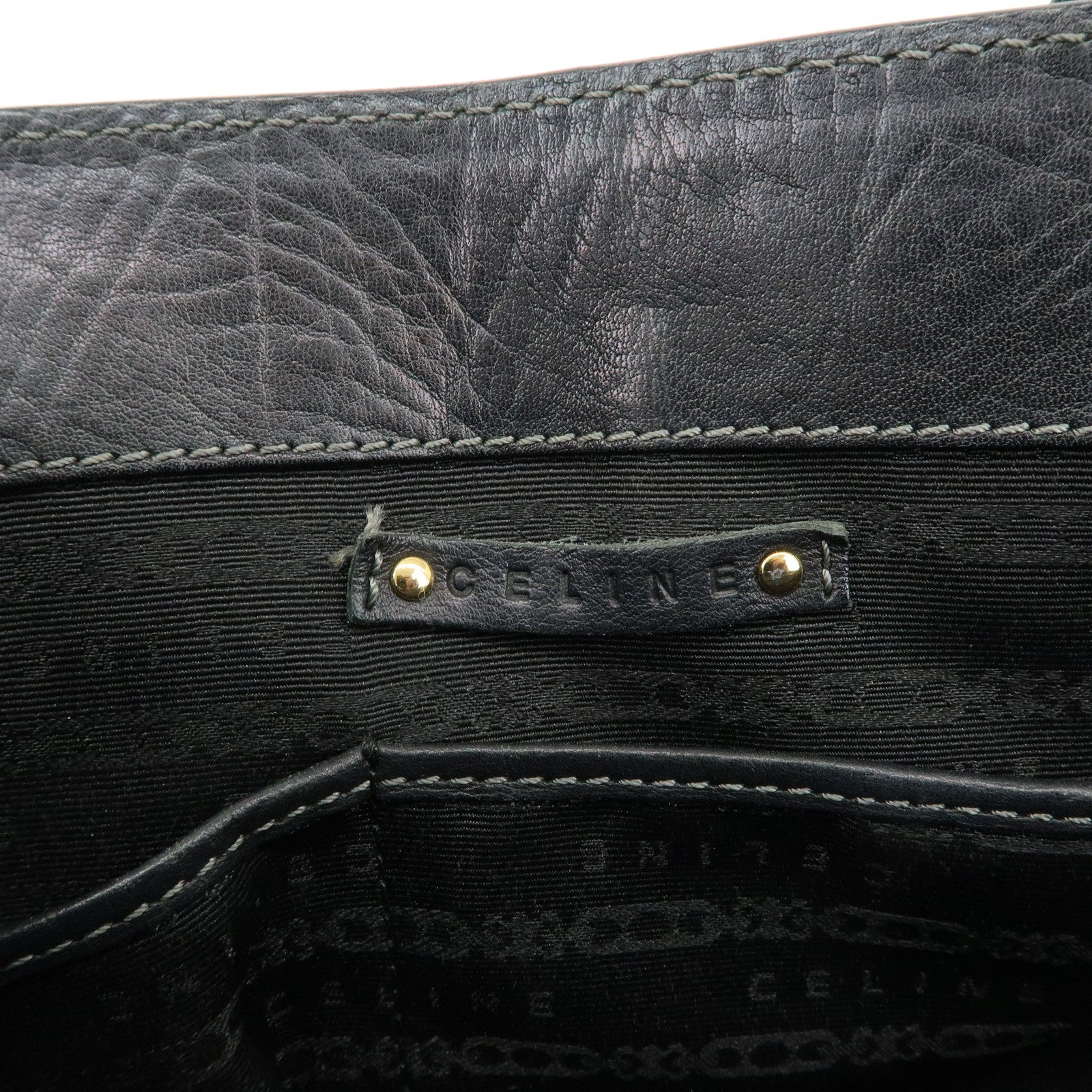 CELINE Leather Boogie Bag Hand Bag Black