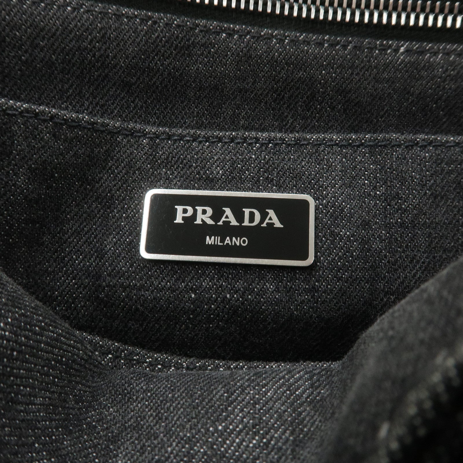 PRADA Canapa Mini Canvas 2Way Bag Tote Bag Black 1BG439