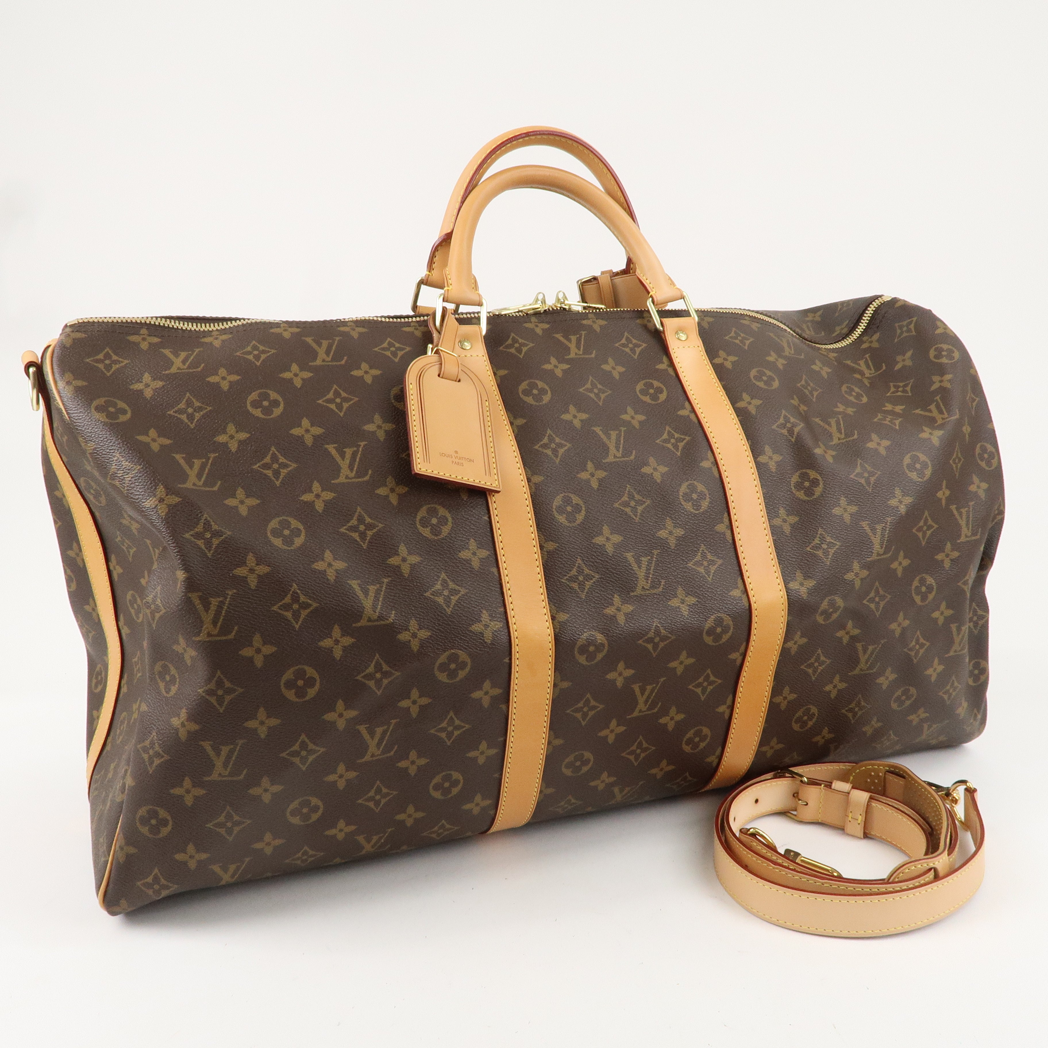 Louis Vuitton Monogram Keep All Bandouliere 60 Bag Brown M41412