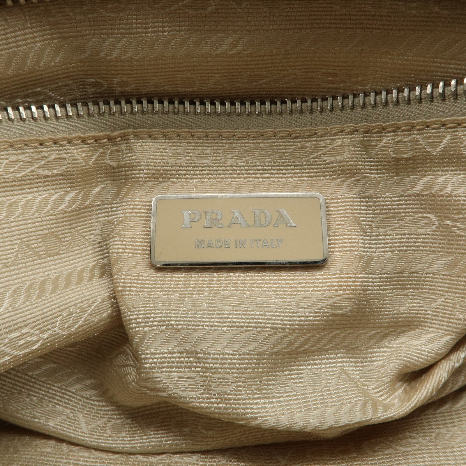 PRADA Nylon Leather Shoulder Bag Cross Body Bag White Beige BR2417 Used