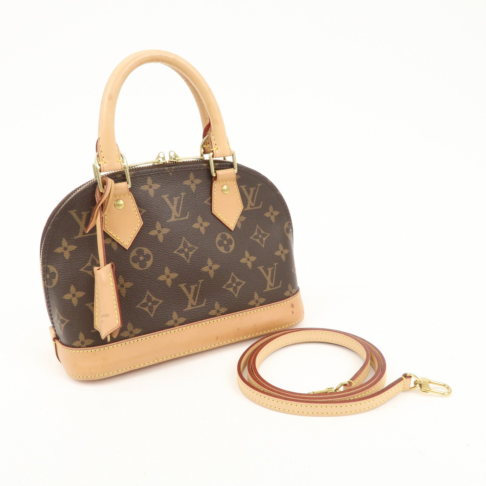 Louis Vuitton Monogram Alma BB 2Way Hand Bag Strap 100cm M53152 Used