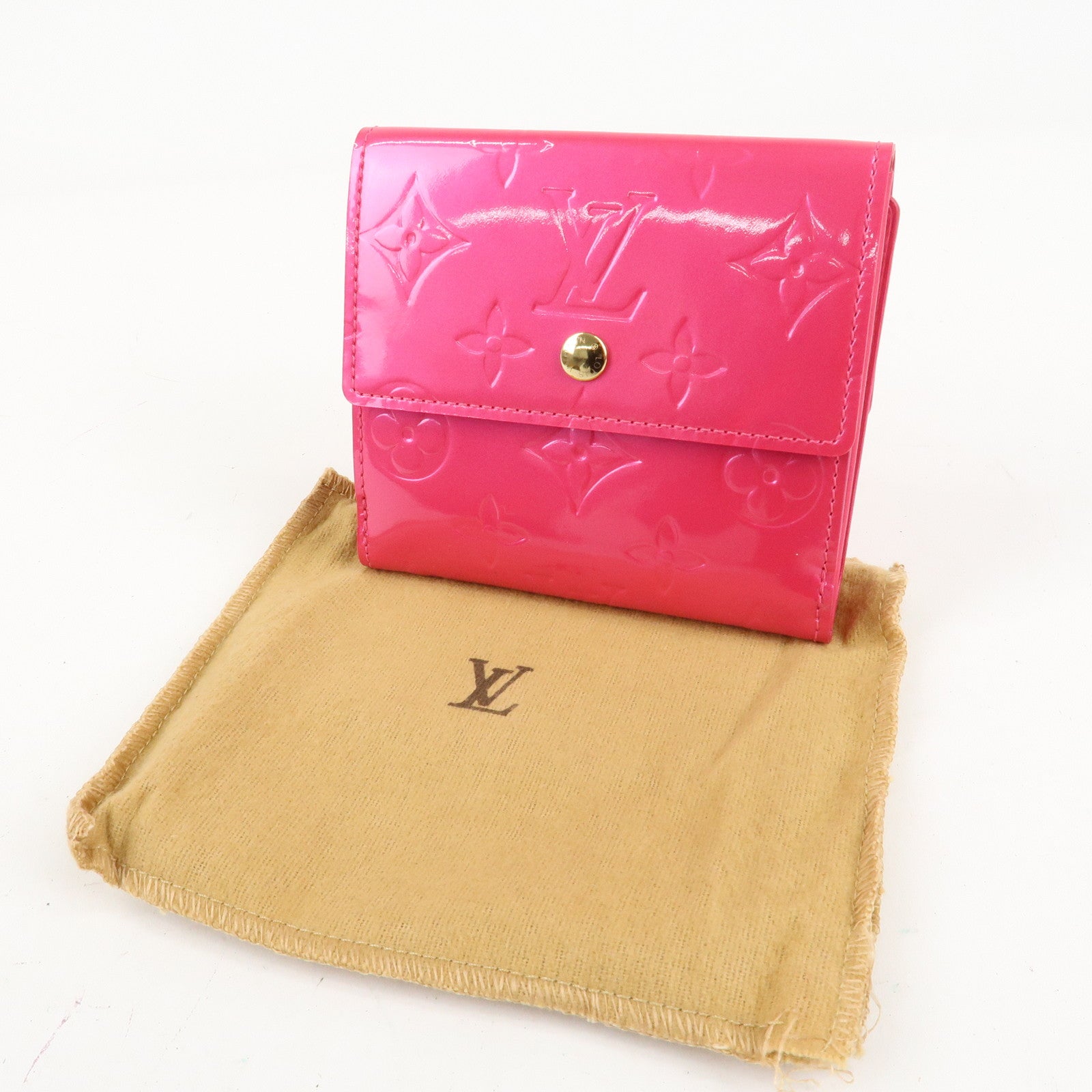 Louis Vuitton Vernis Porte Monnaie Billets Carte Credit M9139F Used