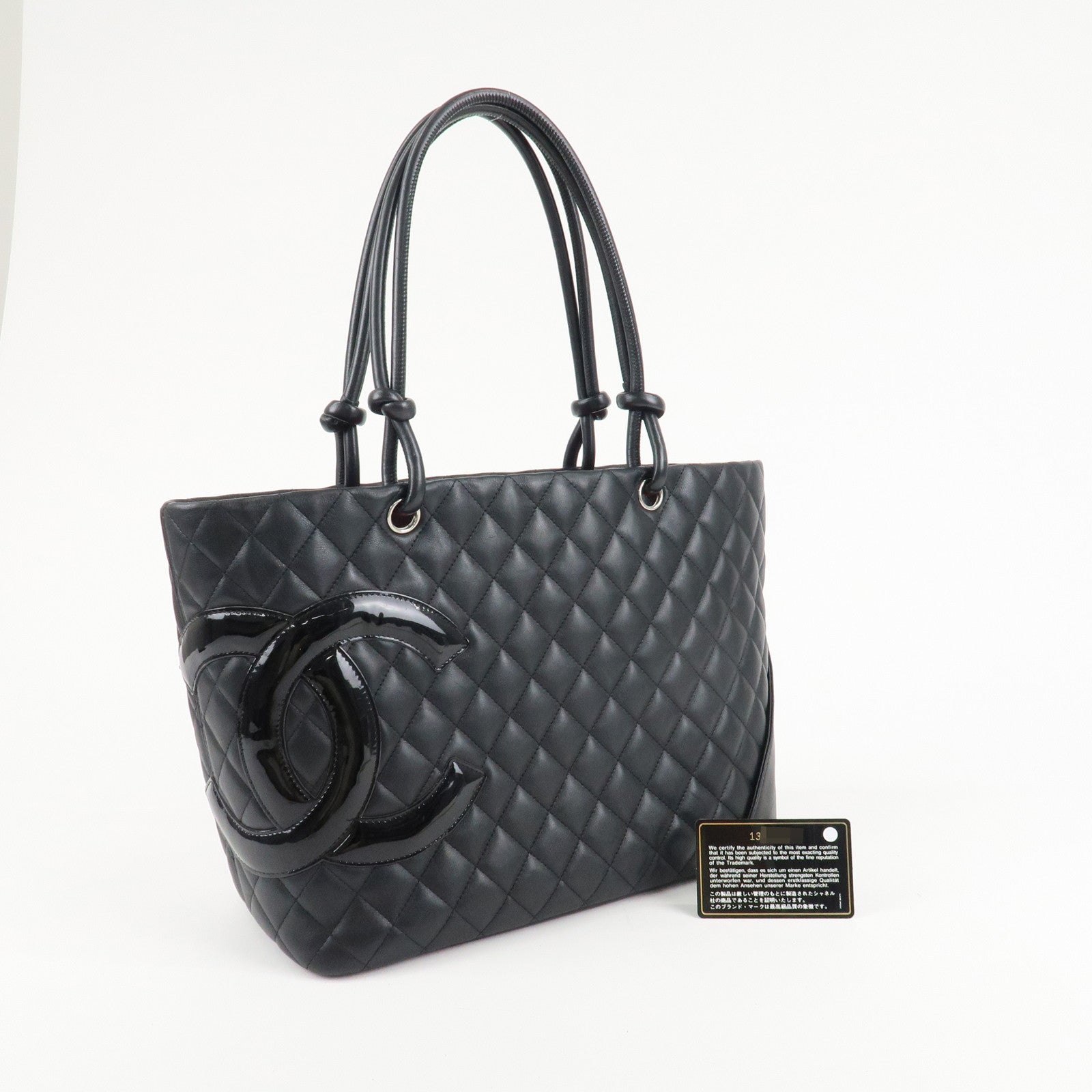 CHANEL Cambon Line Lambskin COCO Mark Large Tote Bag A25169