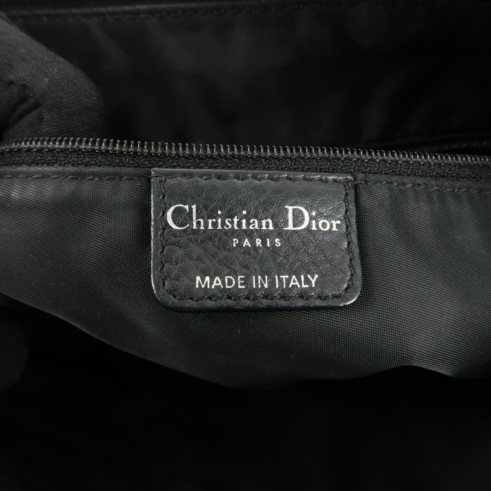 Chiristian Dior Trotter Canvas Leather Shoulder Bag Black Used