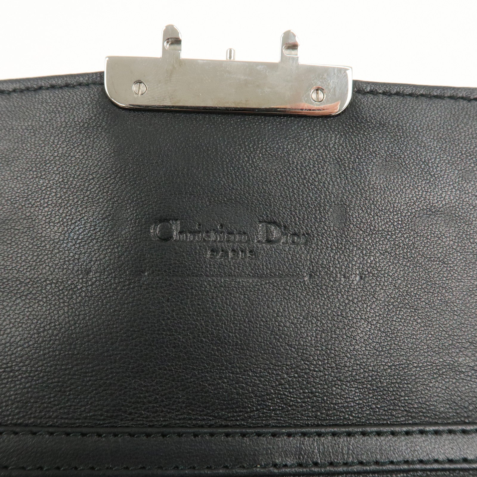 Christian Dior New Lock Cannage Patent Leather Chain Long Wallet