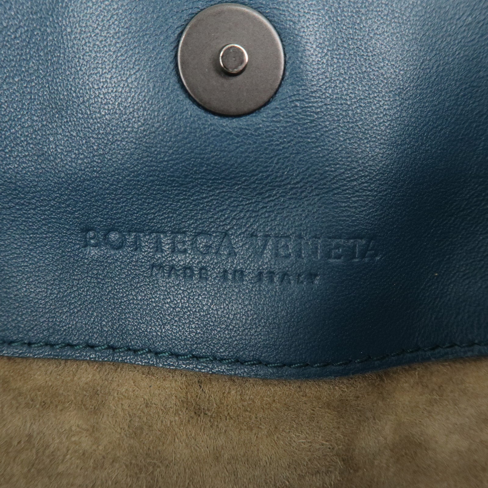 BOTTEGA VENTA Intrecciato Leather Shoulder Bag Hand Bag Blue