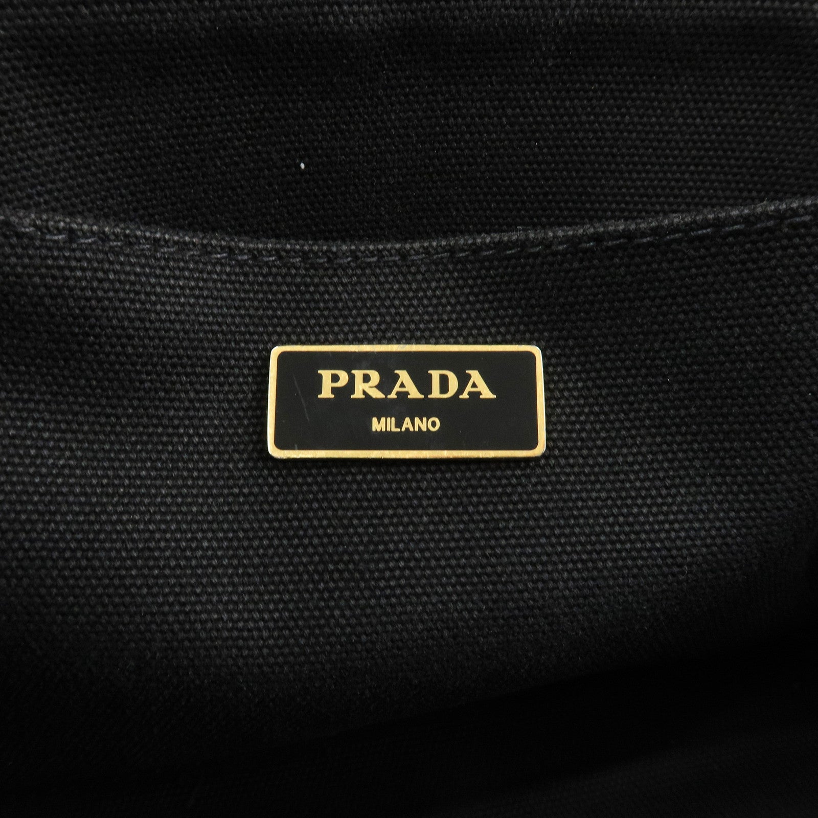 PRADA Logo Canapa Mini Canvas Bijoux 2Way Bag Black 1BG439 Used