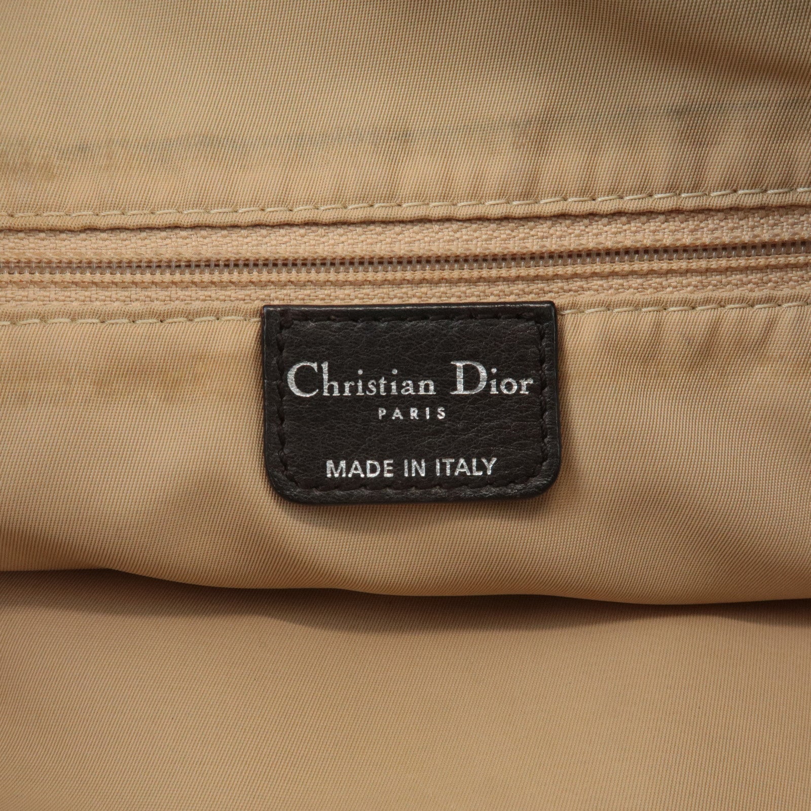 Christian Dior Trotter Canvas Leather Shoulder Bag Beige Brown Used