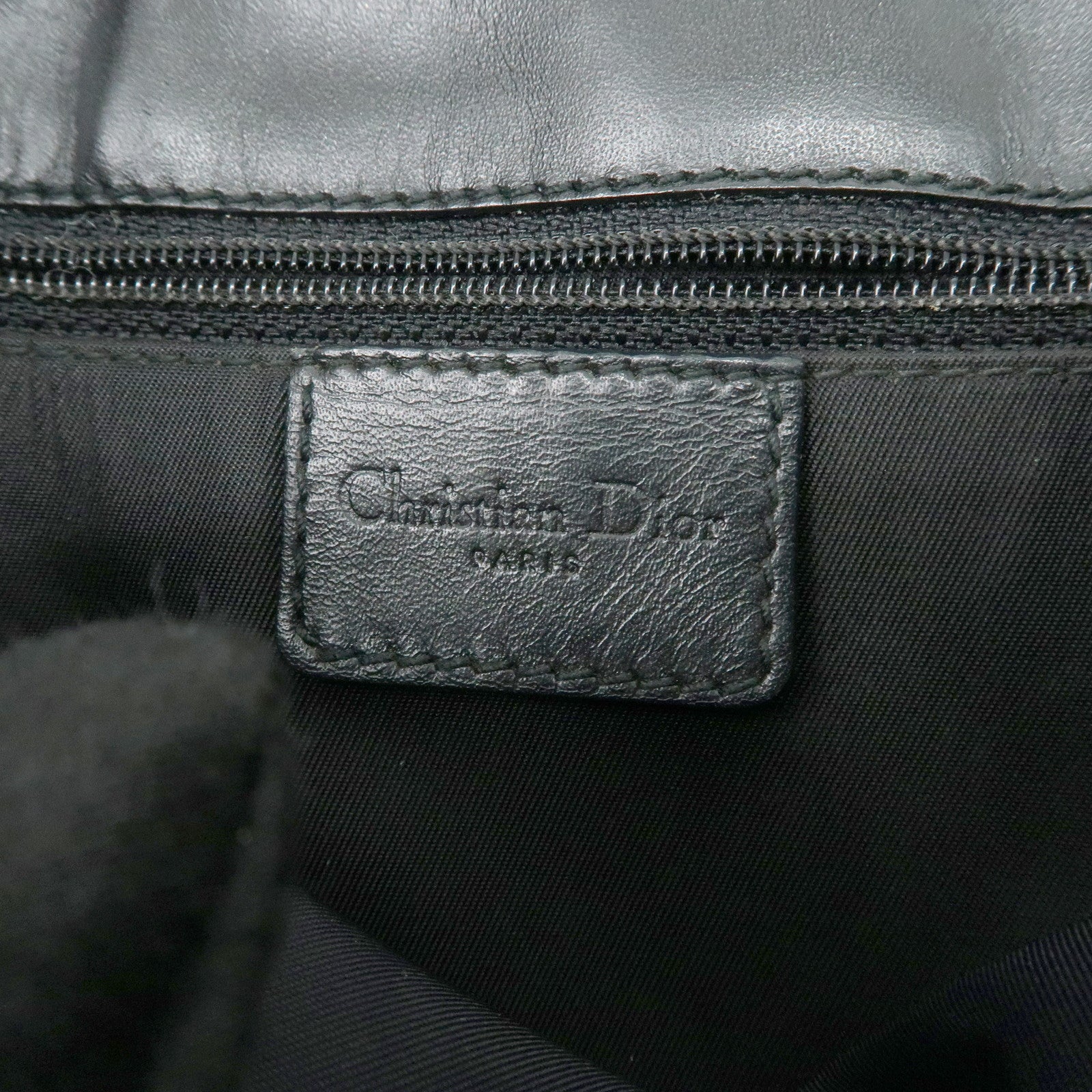 Christian Dior Trotter Canvas Leather Shoulder Bag Black