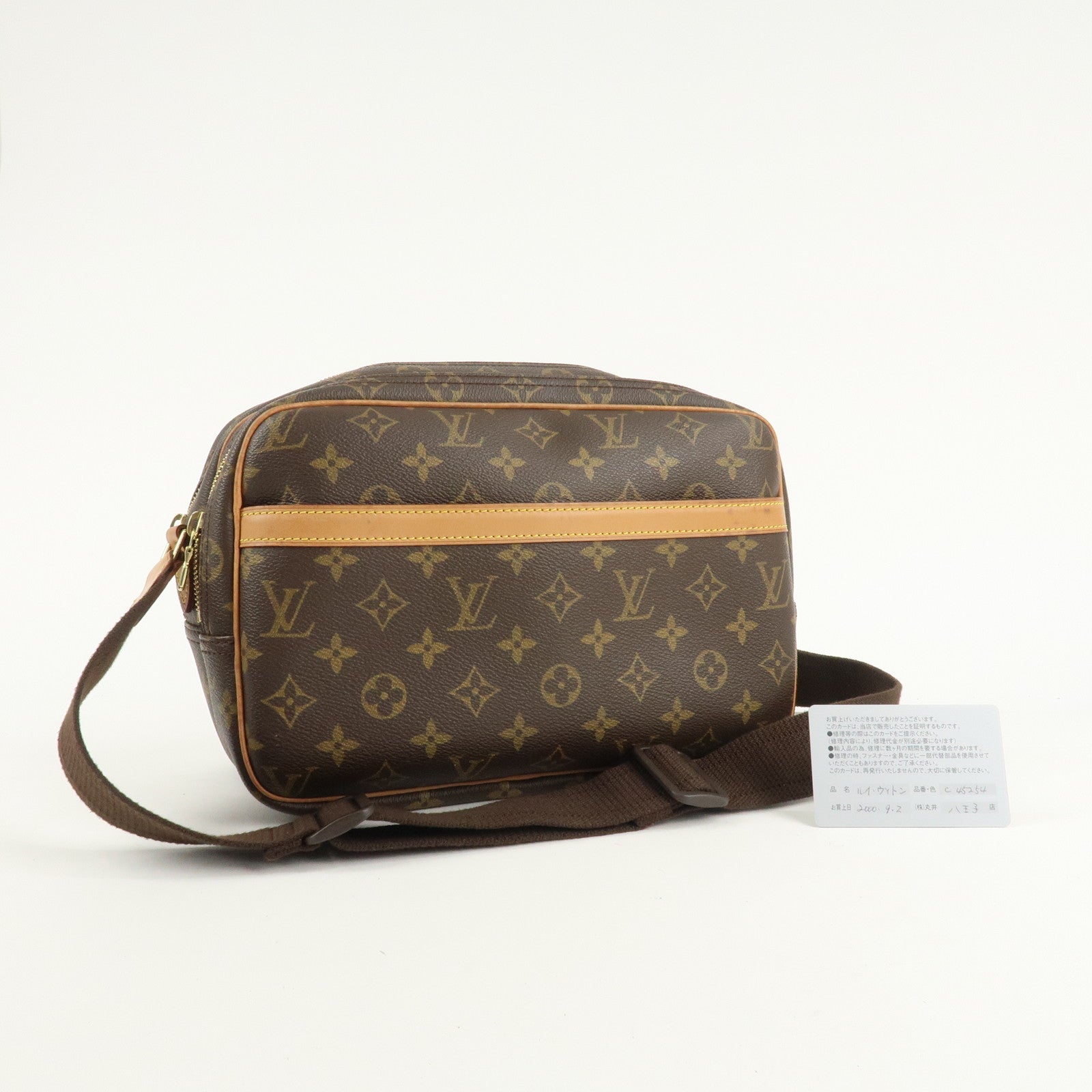 Louis Vuitton Monogram Reporter PM Shoulder Bag Brown M45254