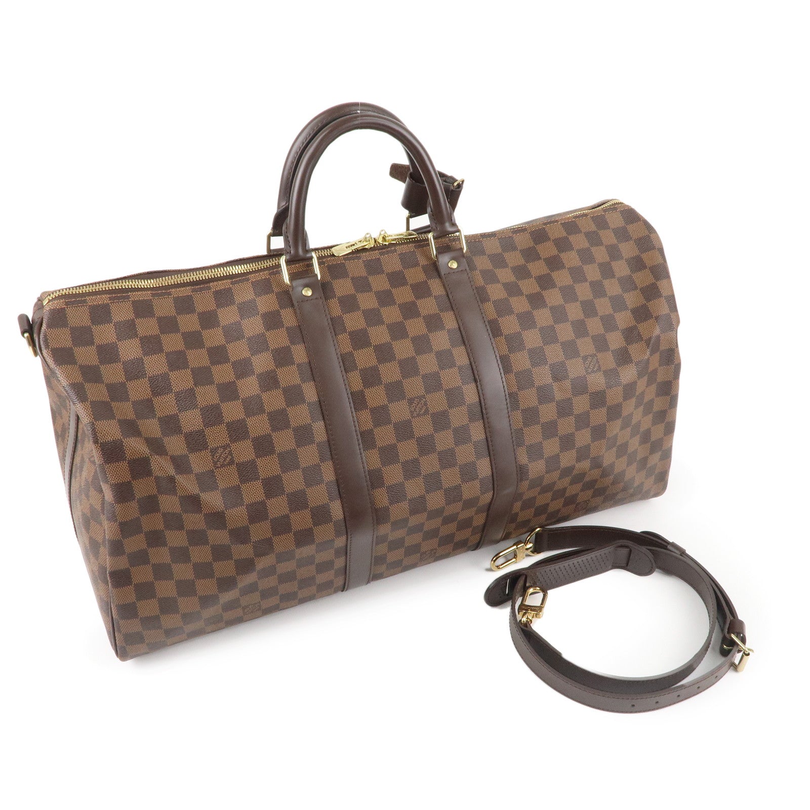 Louis Vuitton Damier Keep All Bandouliere 55 Boston Bag M41414 Used