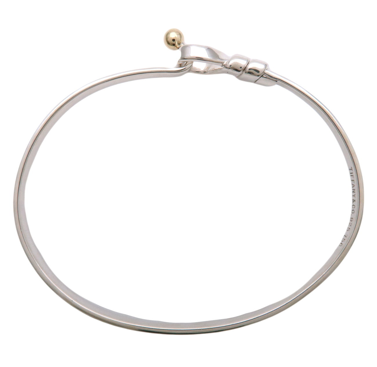 Tiffany&Co. Hook 
Eye Bangle SV925 K18YG Silver Yellow Gold