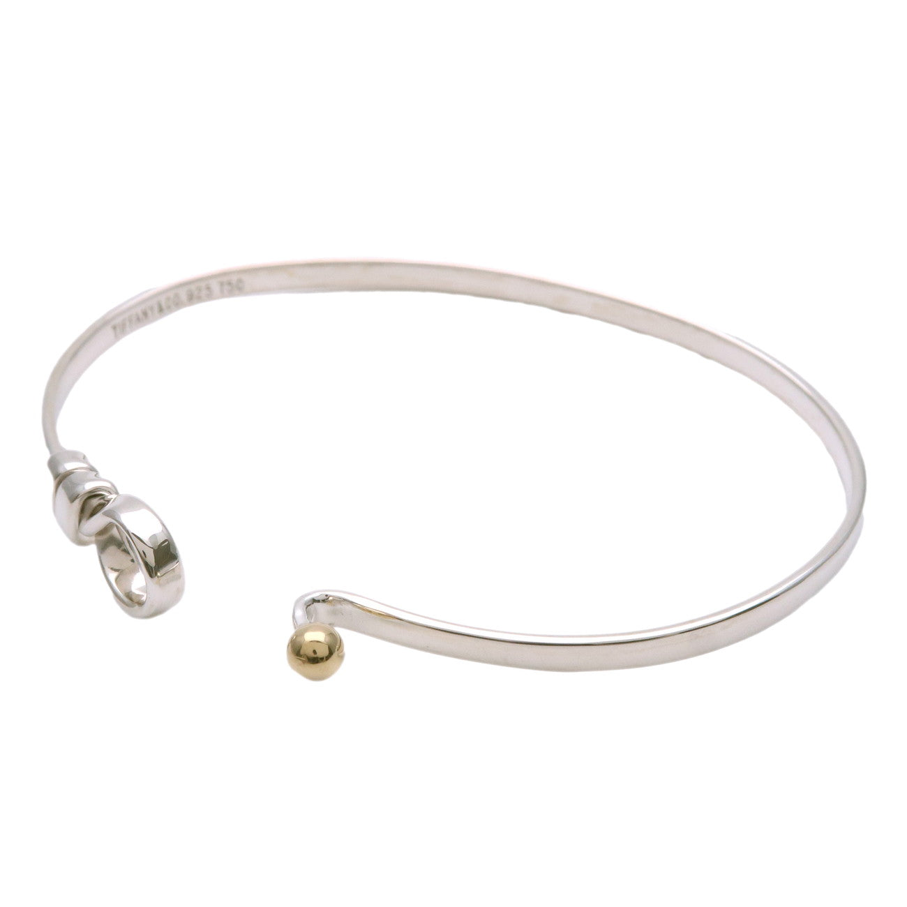 Tiffany&Co. Hook 
Eye Bangle SV925 K18YG Silver Yellow Gold