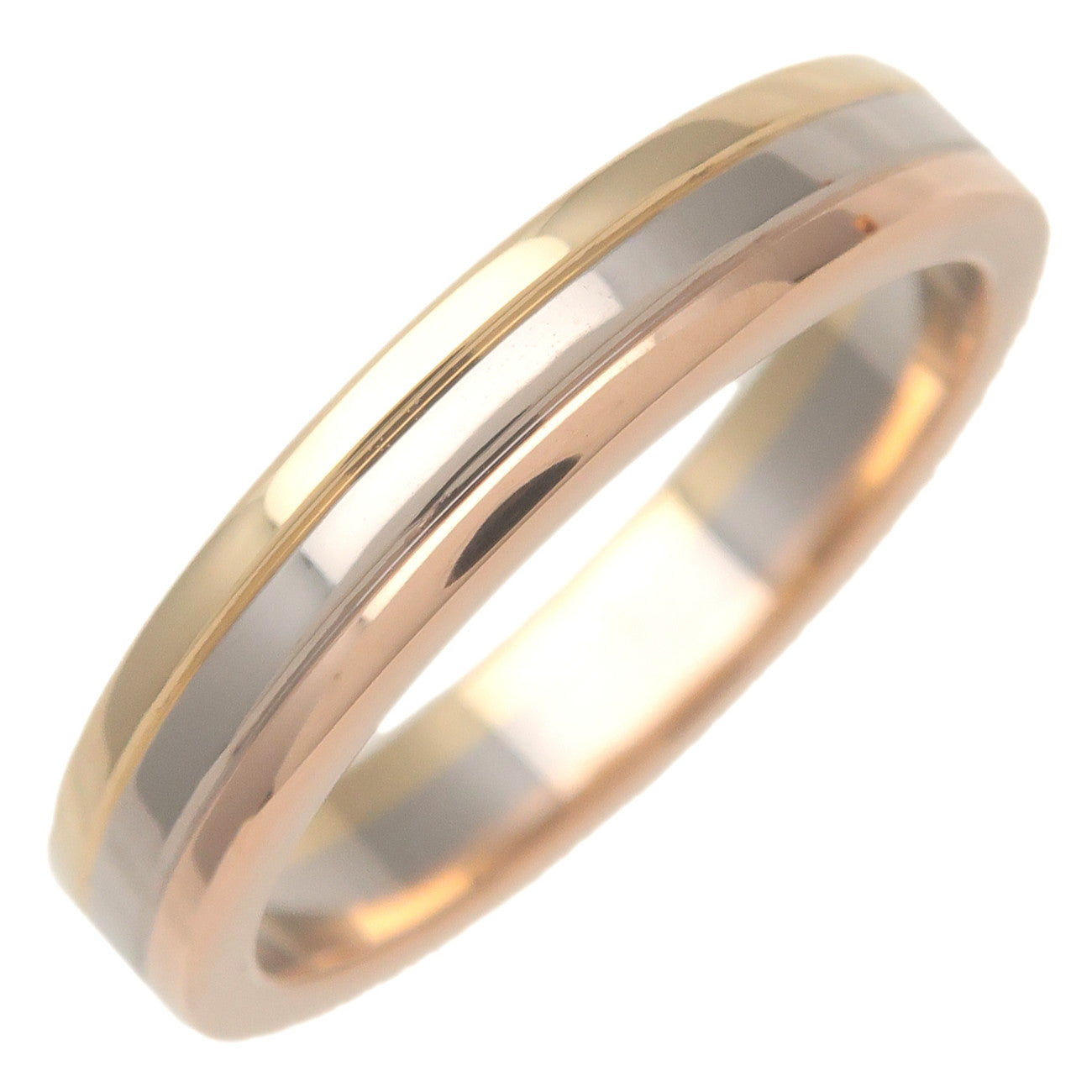 Cartier-Vendome-Three-Color-Ring-K18-750YG/WG/PG-#48-US4.5-5