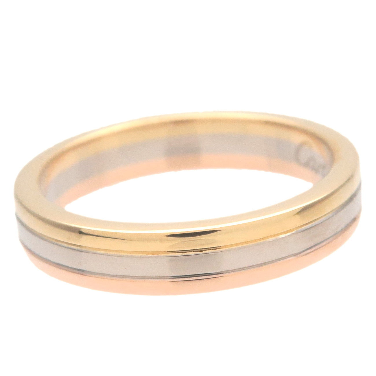 Cartier Vendome Three Color Ring K18 750YG/WG/PG #48 US4.5-5