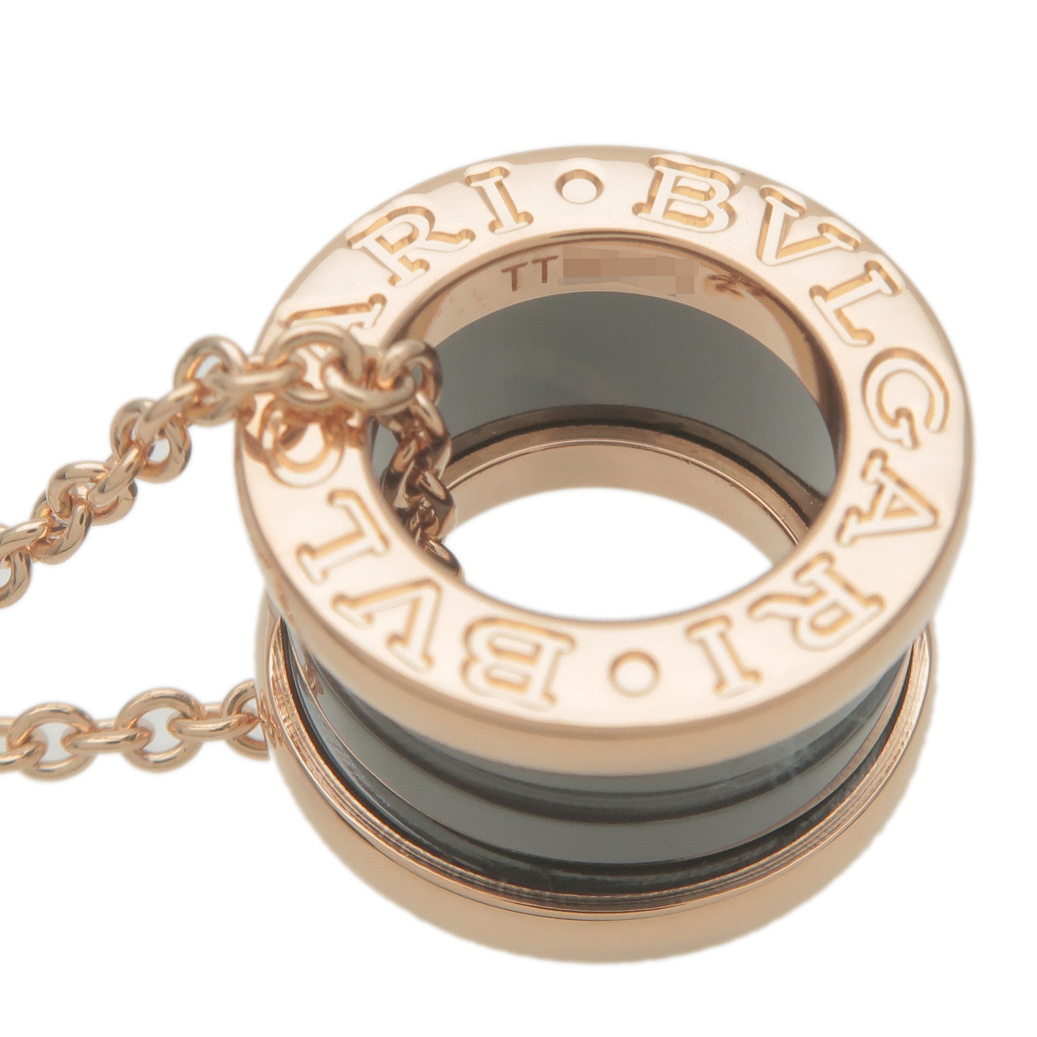 BVLGARI B-zero1 Necklace Black Ceramic K18 750PG Rose Gold