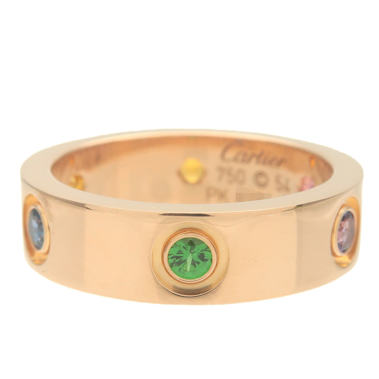 Cartier Love Ring Multi Color Stone #54 K18PG 750PG Rose Gold