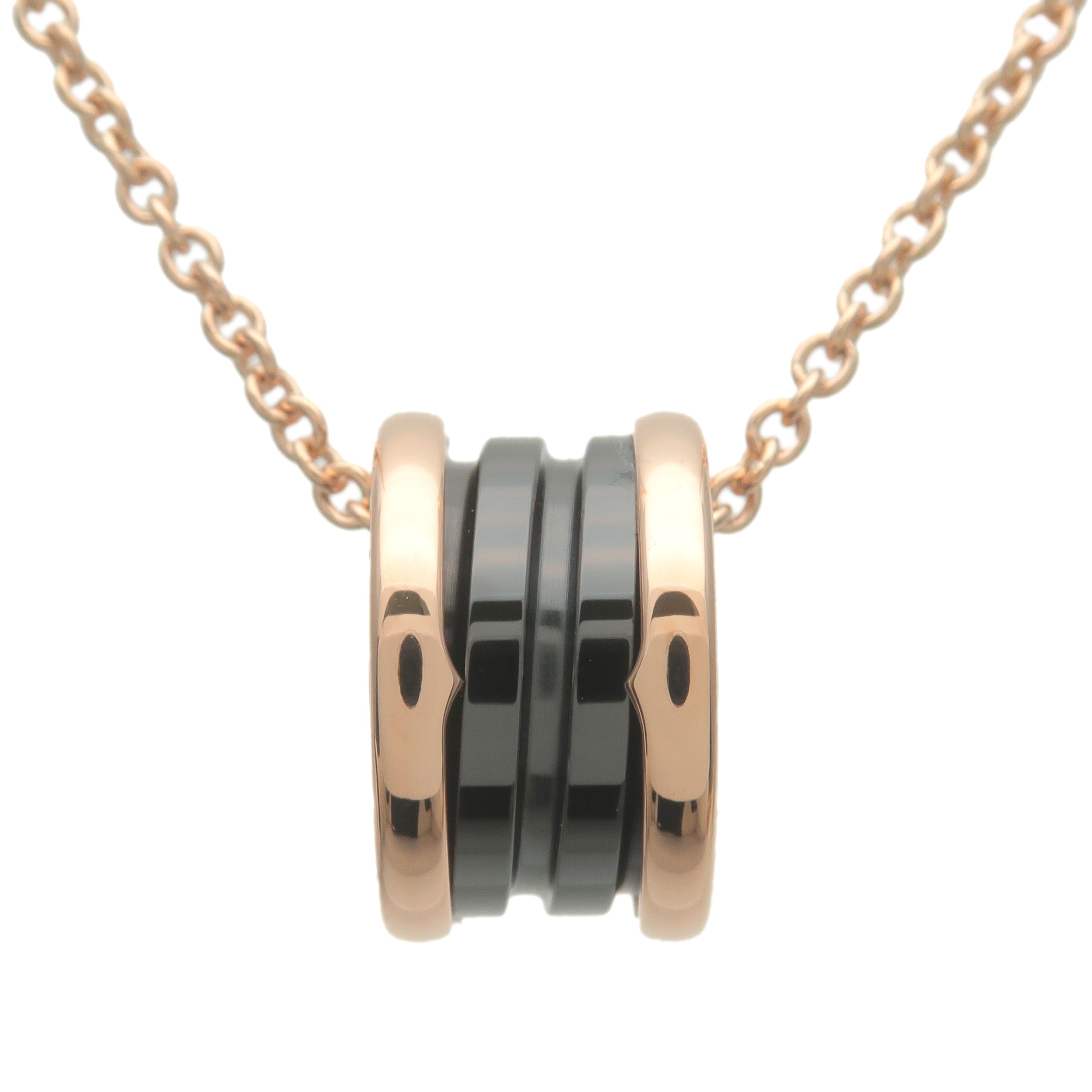 BVLGARI-B-zero1-Necklace-Black-Ceramic-K18-750PG-Rose-Gold