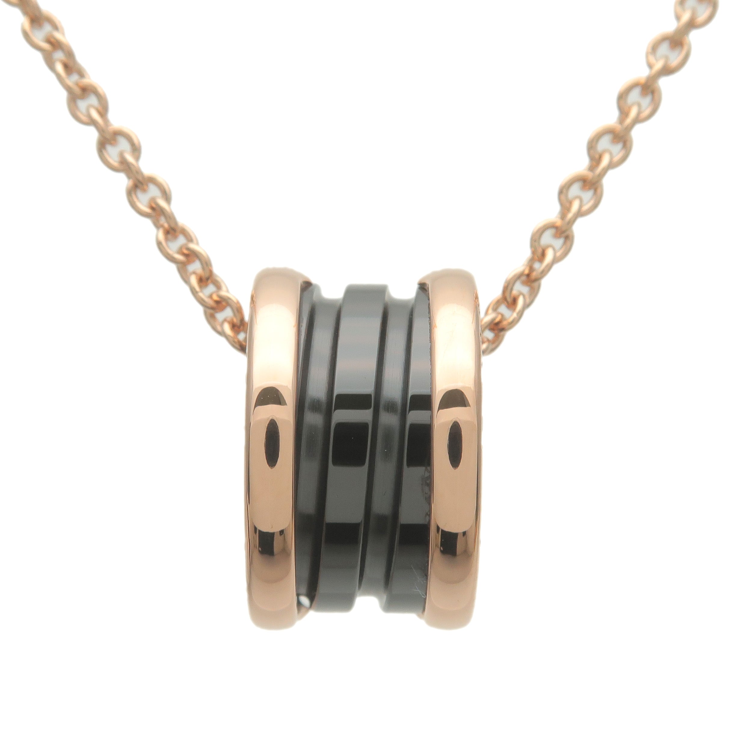 BVLGARI B-zero1 Necklace Black Ceramic K18 750PG Rose Gold