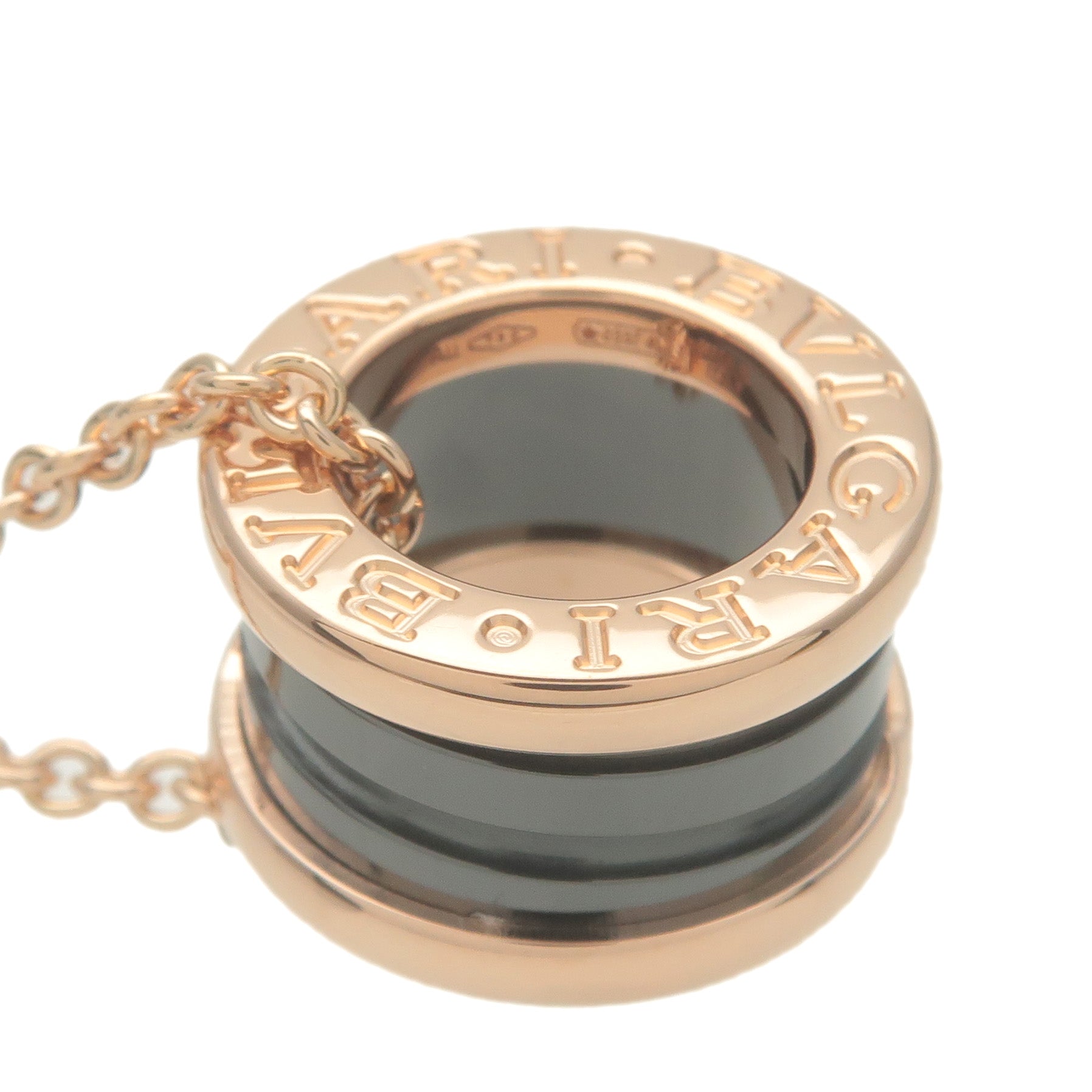 BVLGARI B-zero1 Necklace Black Ceramic K18 750PG Rose Gold