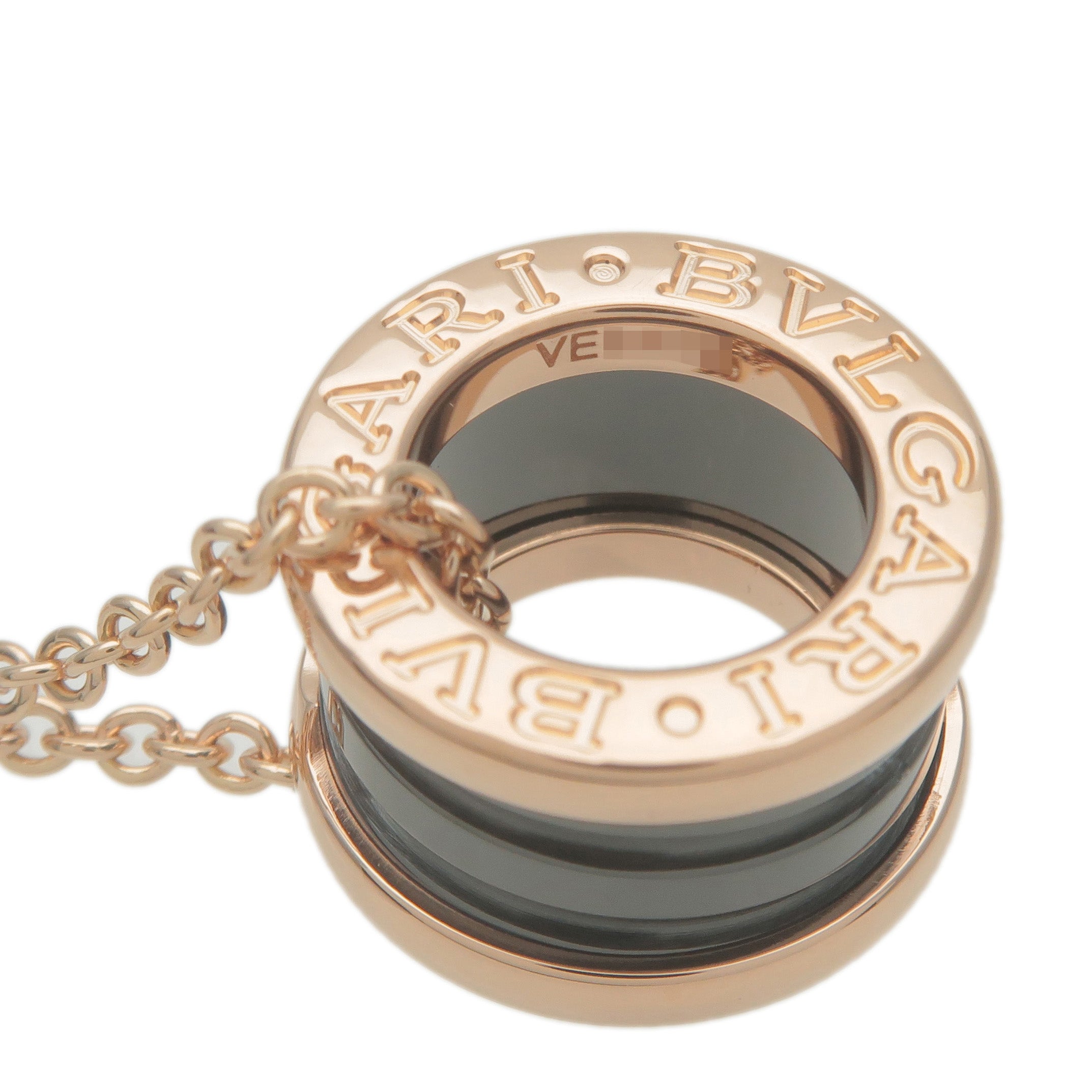 BVLGARI B-zero1 Necklace Black Ceramic K18 750PG Rose Gold