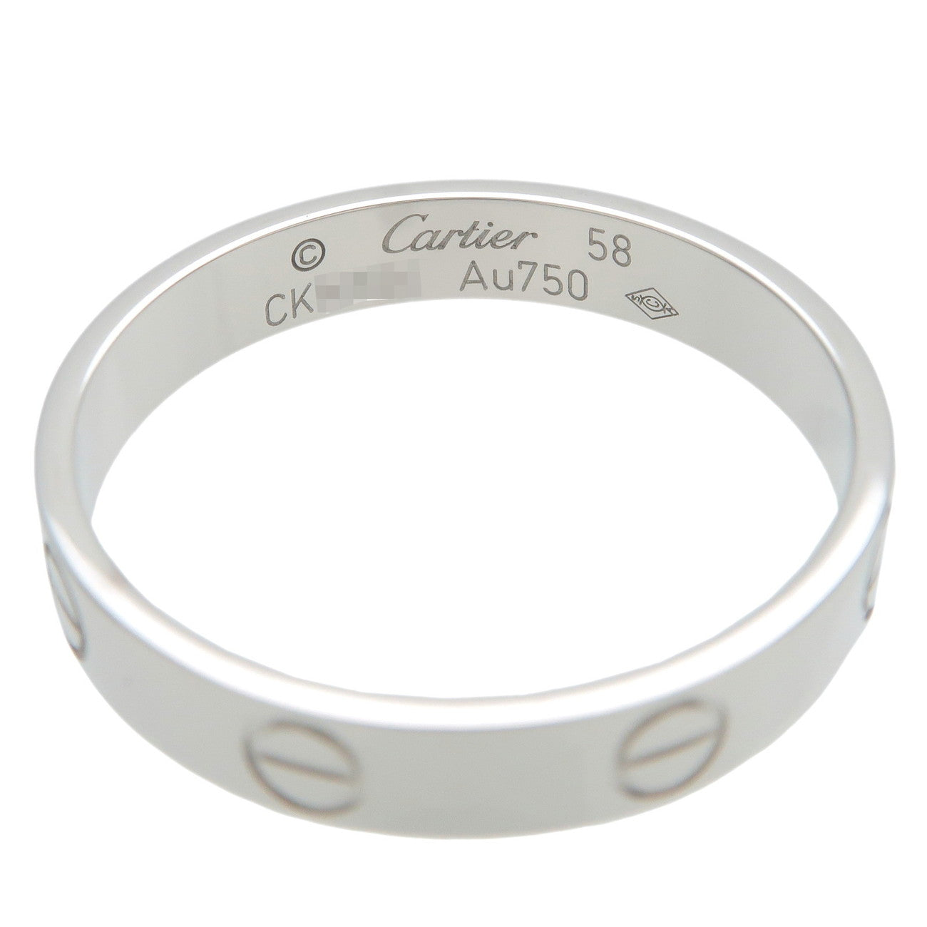 Cartier Mini Love Ring #58 US8.5 EU58.5 HK19 K18WG White Gold