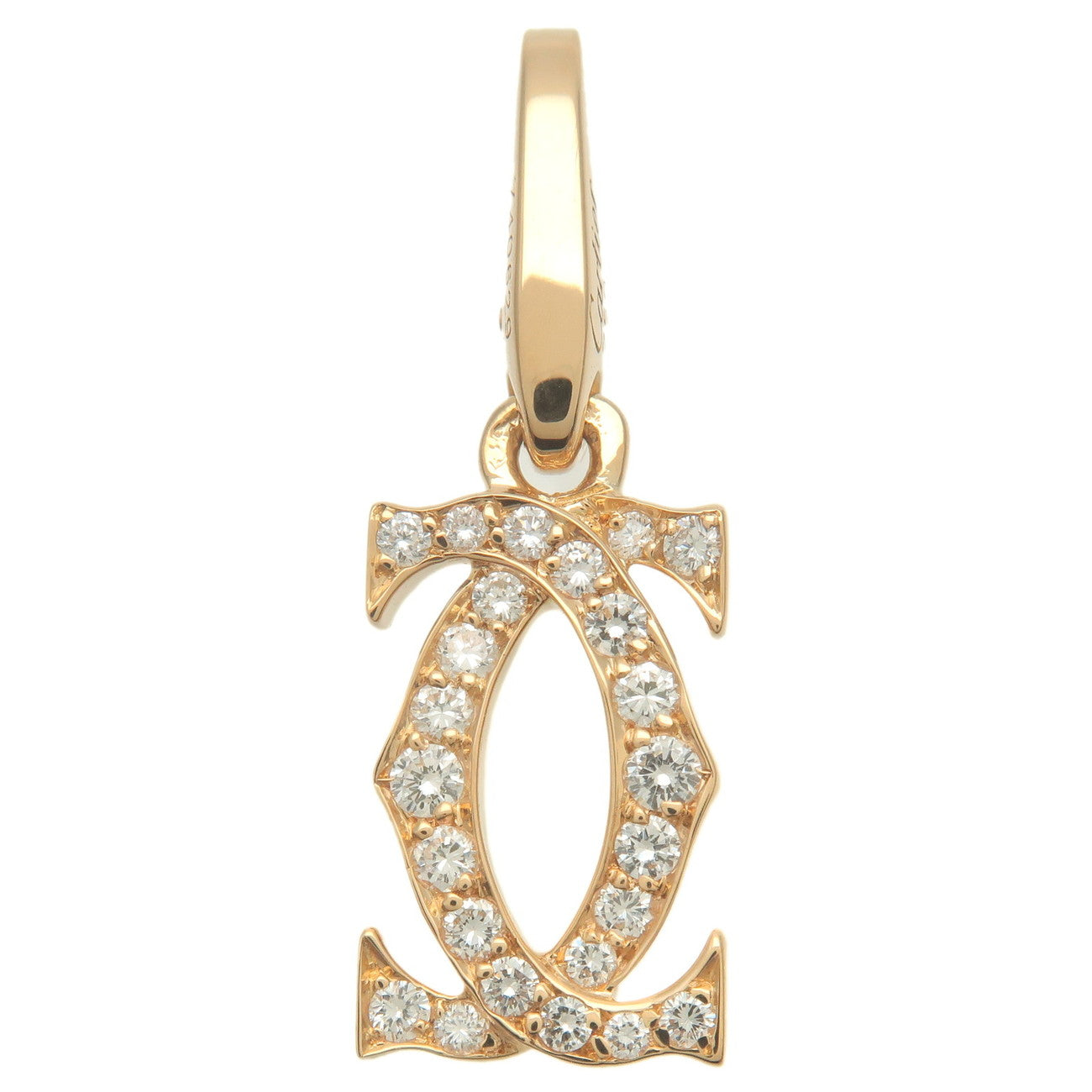 Cartier-2C-Diamond-Necklace-Charm-K18YG-750YG-Yellow-Gold