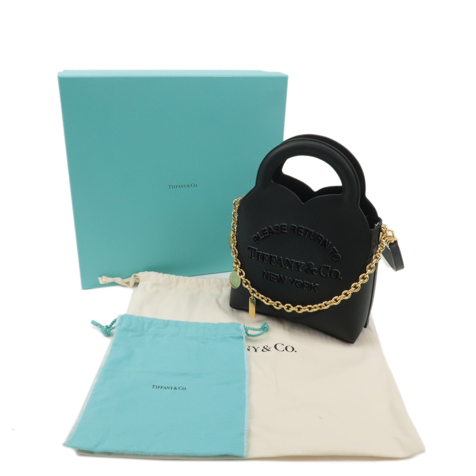 Tiffany&Co. Leather Return to Tiffany Mini Charm 2way Tote Bag