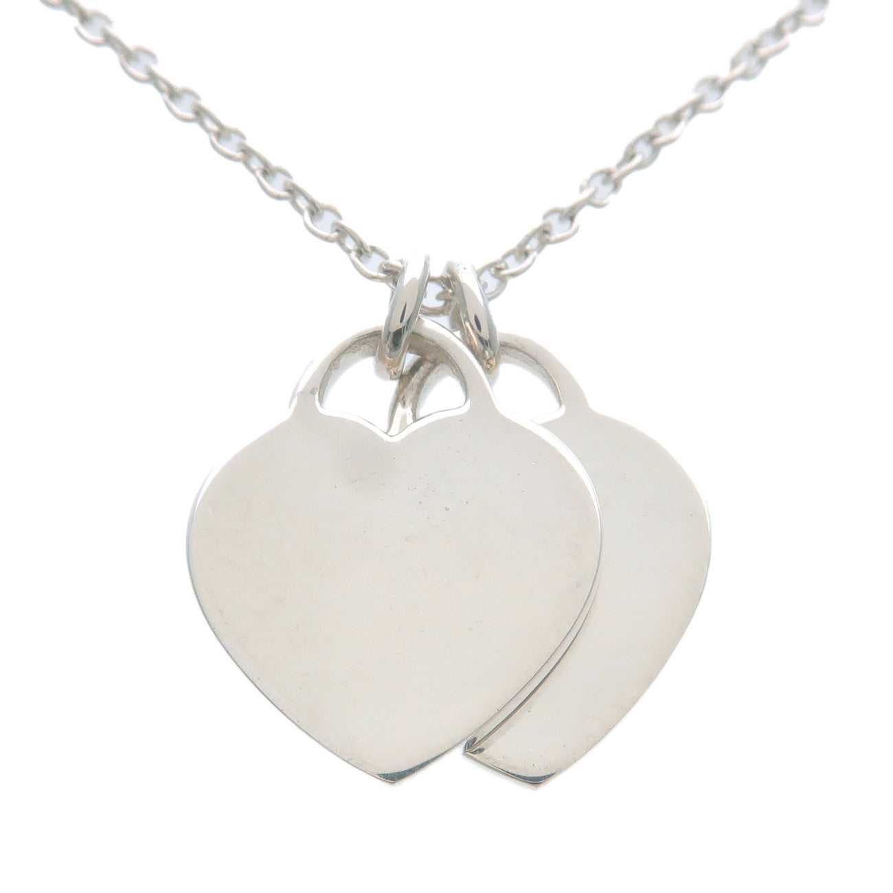 Tiffany&Co. Return to Tiffany Mini Double HeartTag Necklace Silver