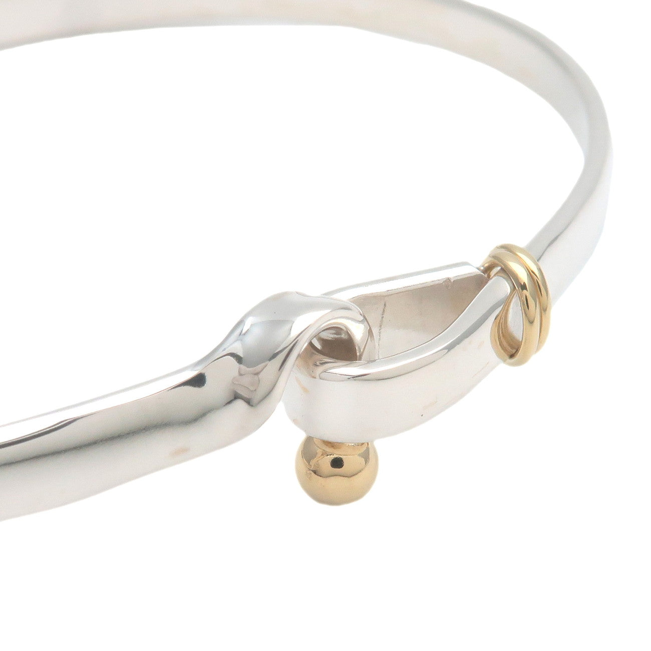 Tiffany&Co. Hook 
Eye Bangle SV925 K18YG Silver Yellow Gold