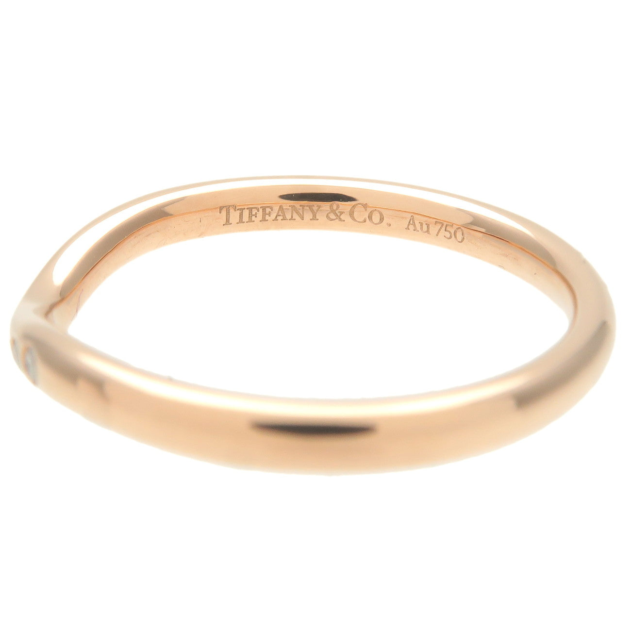 Tiffany&Co. Curved Band Ring 9P Diamond K18 Rose Gold US6.5 EU52.5