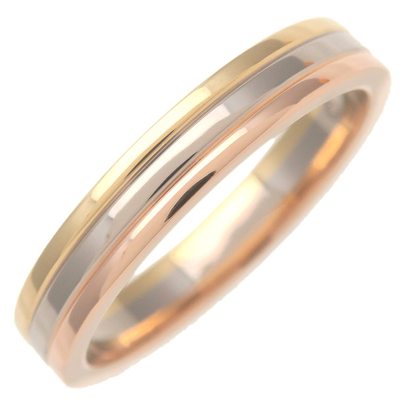 Cartier-Vendome-Three-Color-Ring-K18-750YG/WG/PG-#54-US7-EU54